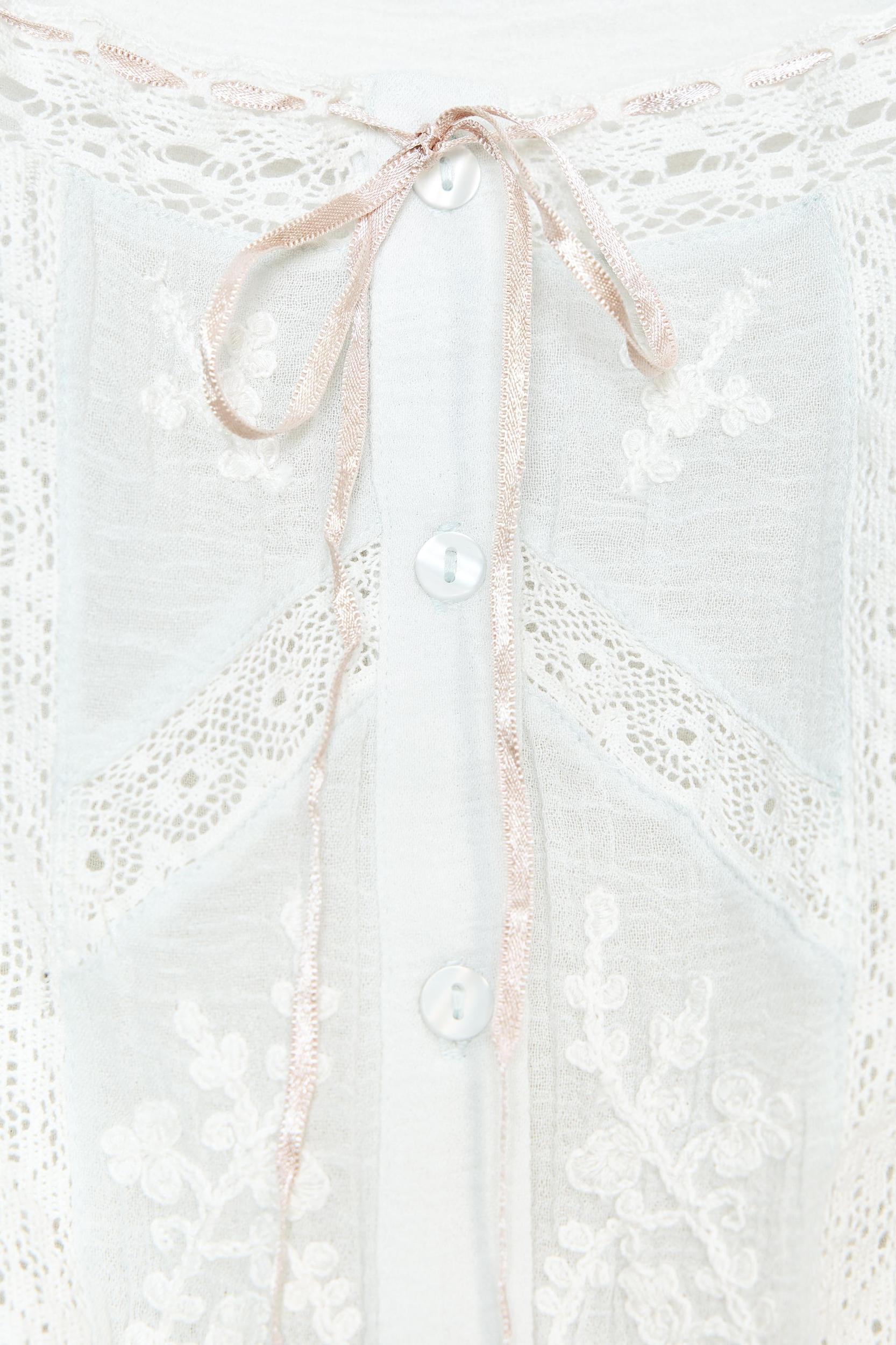 EMBROIDERED GAUZE CROP TOP Product Image