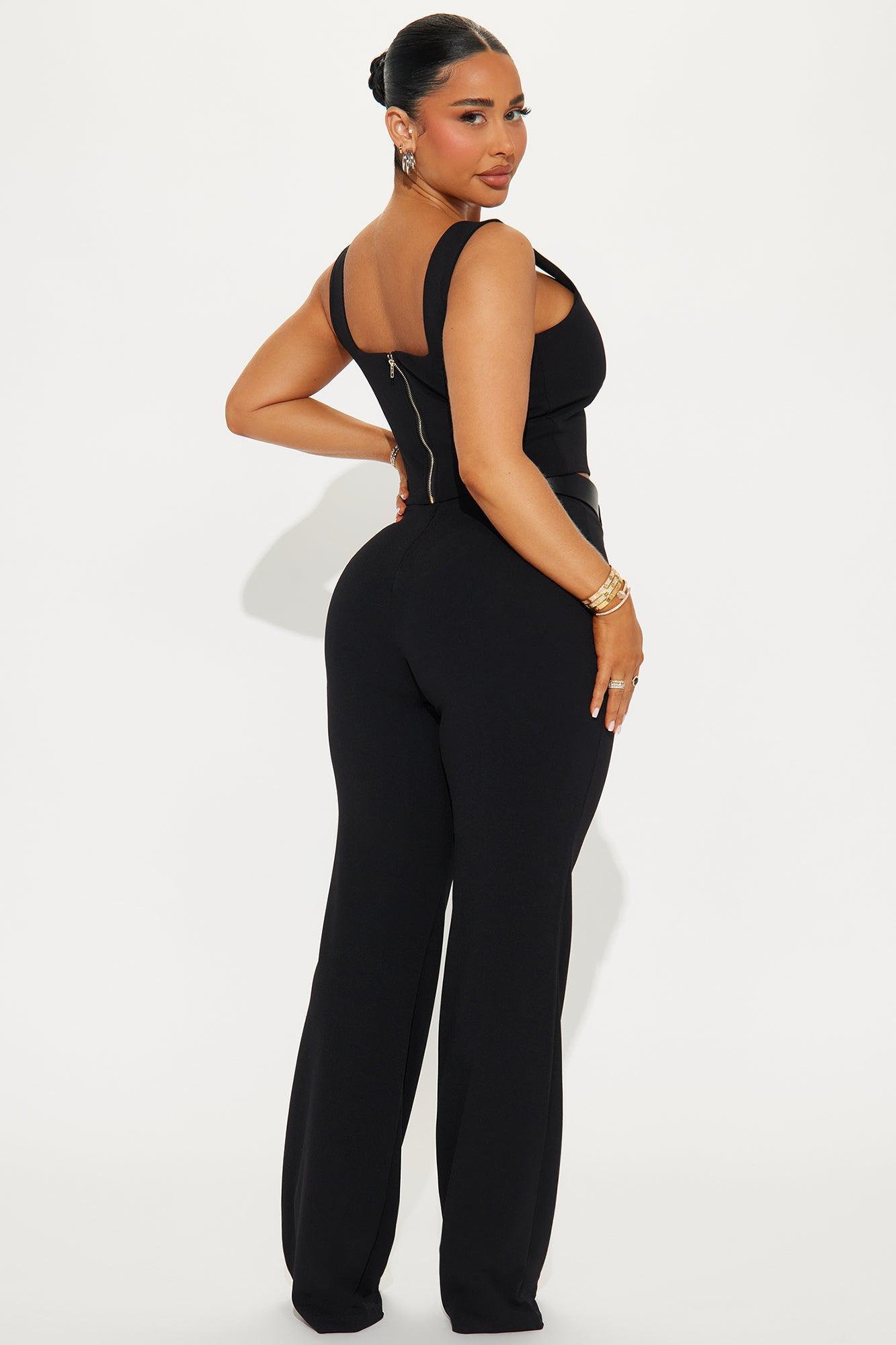 Fernanda Belted Pant Set - Black Product Image
