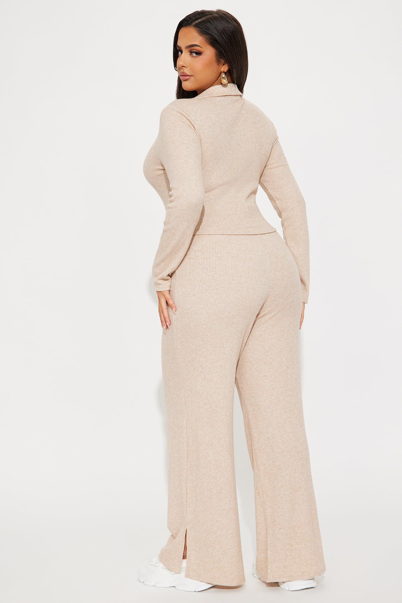 Off The Clock Cozy Pant Set - Oatmeal Product Image