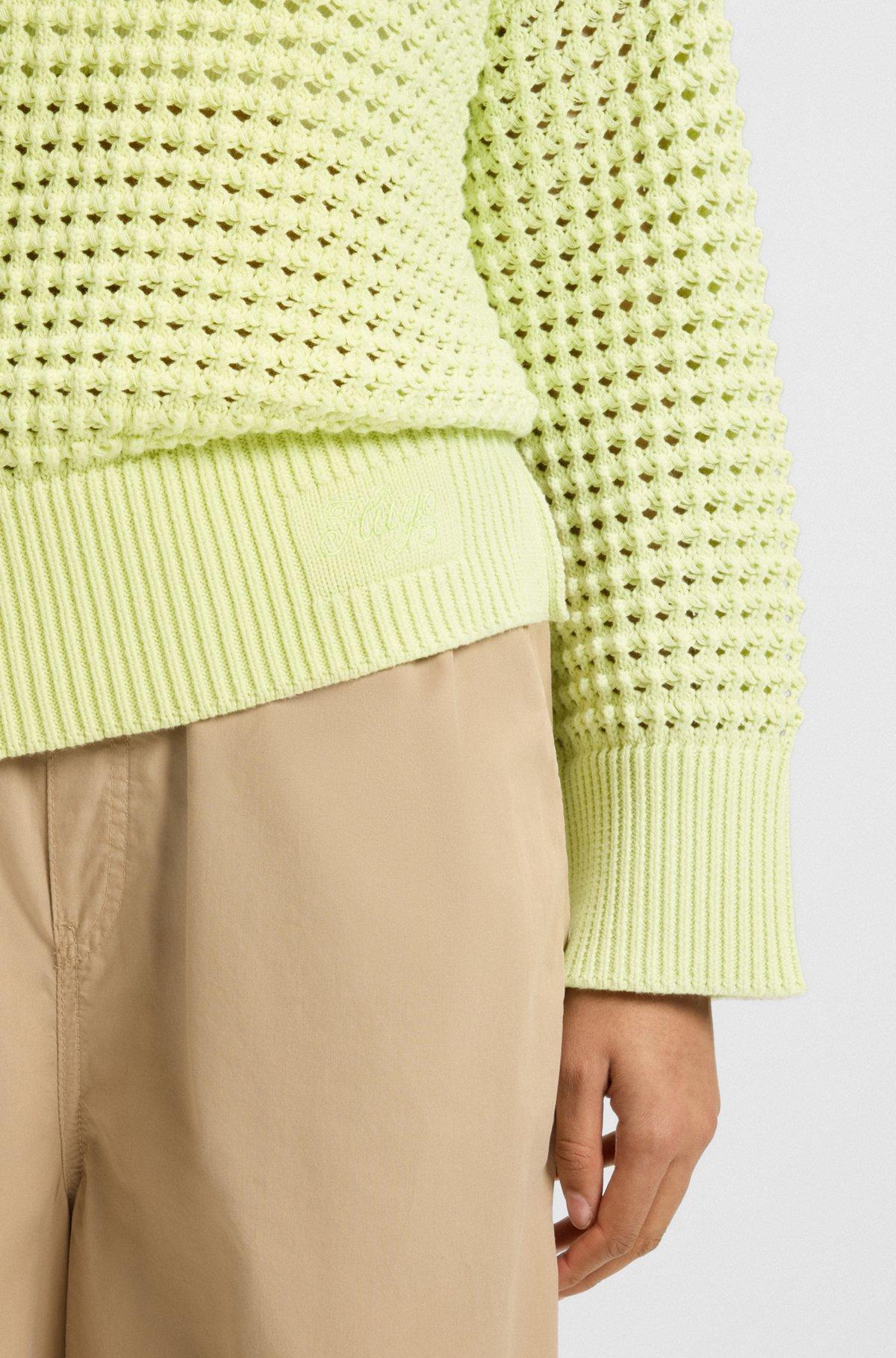 Cotton sweater with mesh knit Product Image