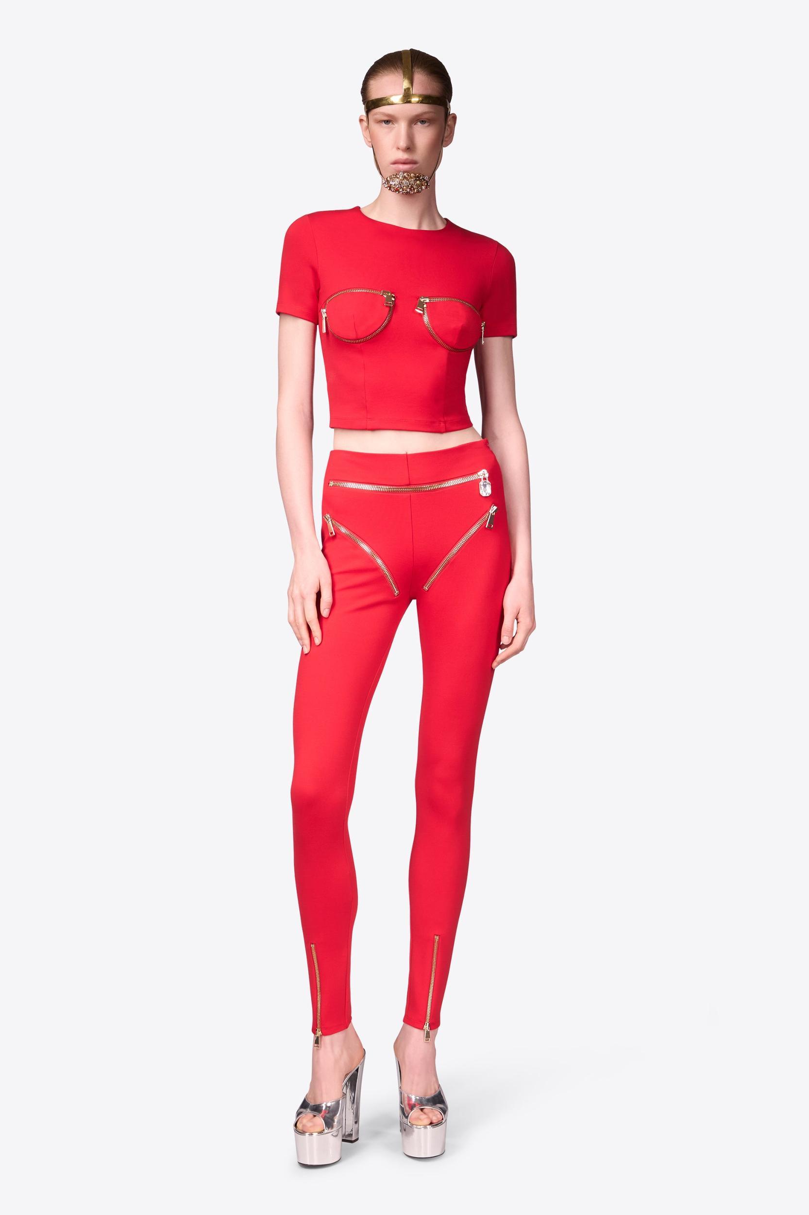 Zipper Bustier Cup T-Shirt Product Image