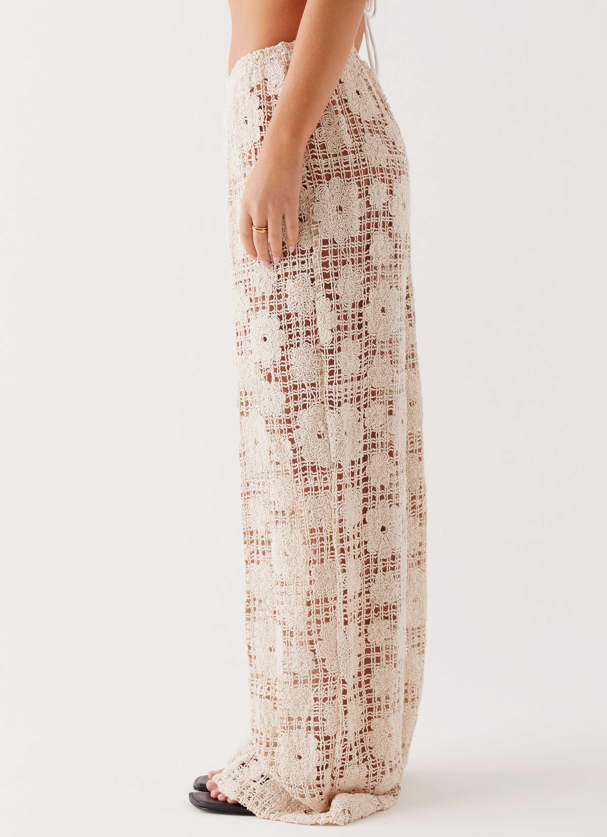 Shell Beach Crochet Pants - Ivory Product Image