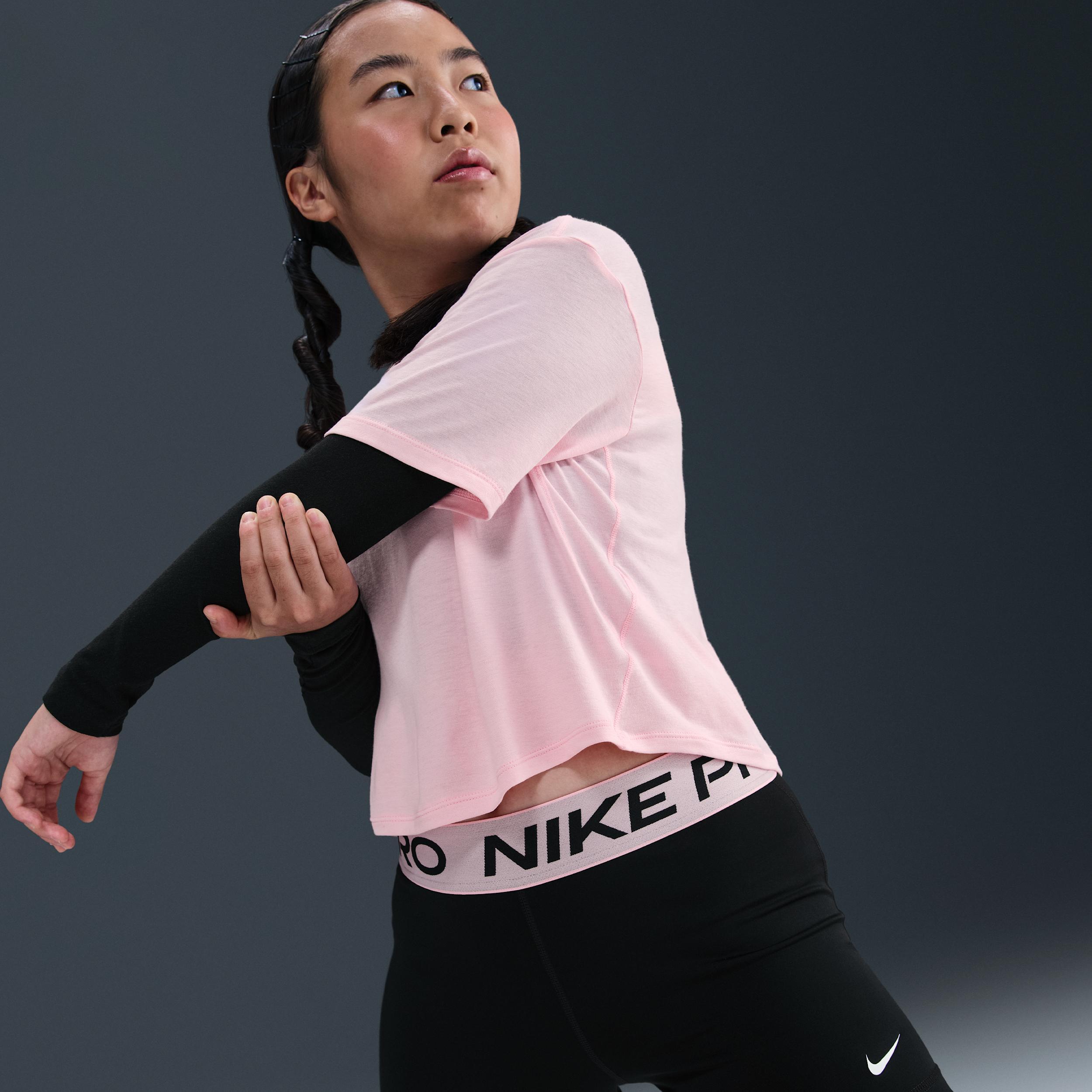 Womens Nike Pro Girls Dri-FIT Shorts (Extended Size) | DM8439-018 Product Image
