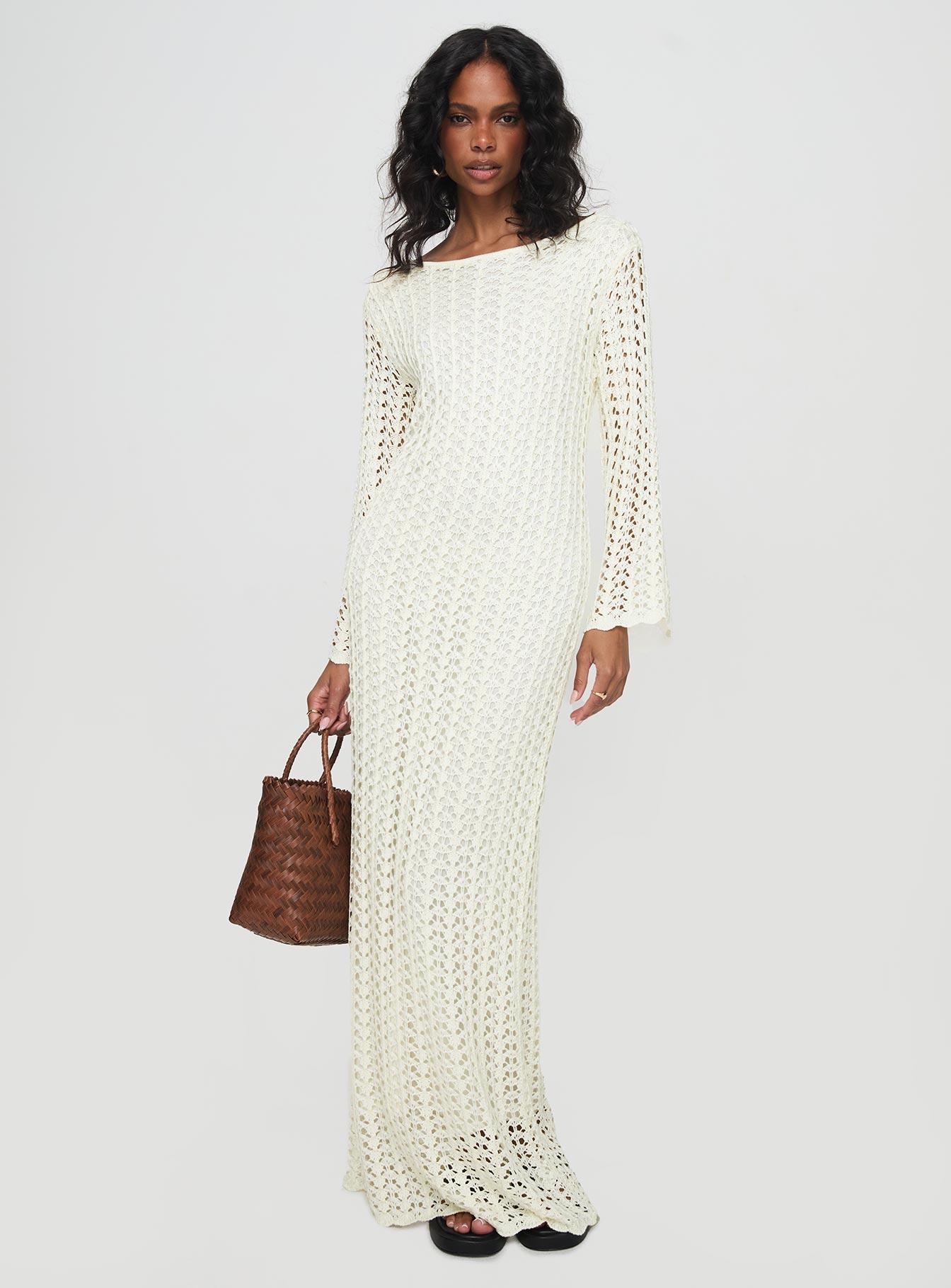 Westy Knit Maxi Dress Cream Product Image