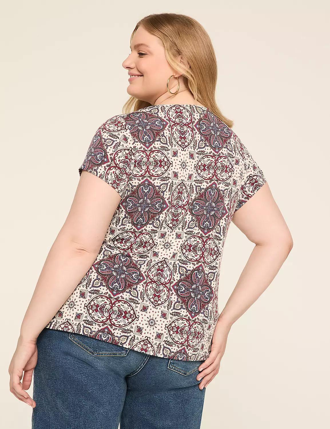 Cap-Sleeve Pleat-Front Top Product Image