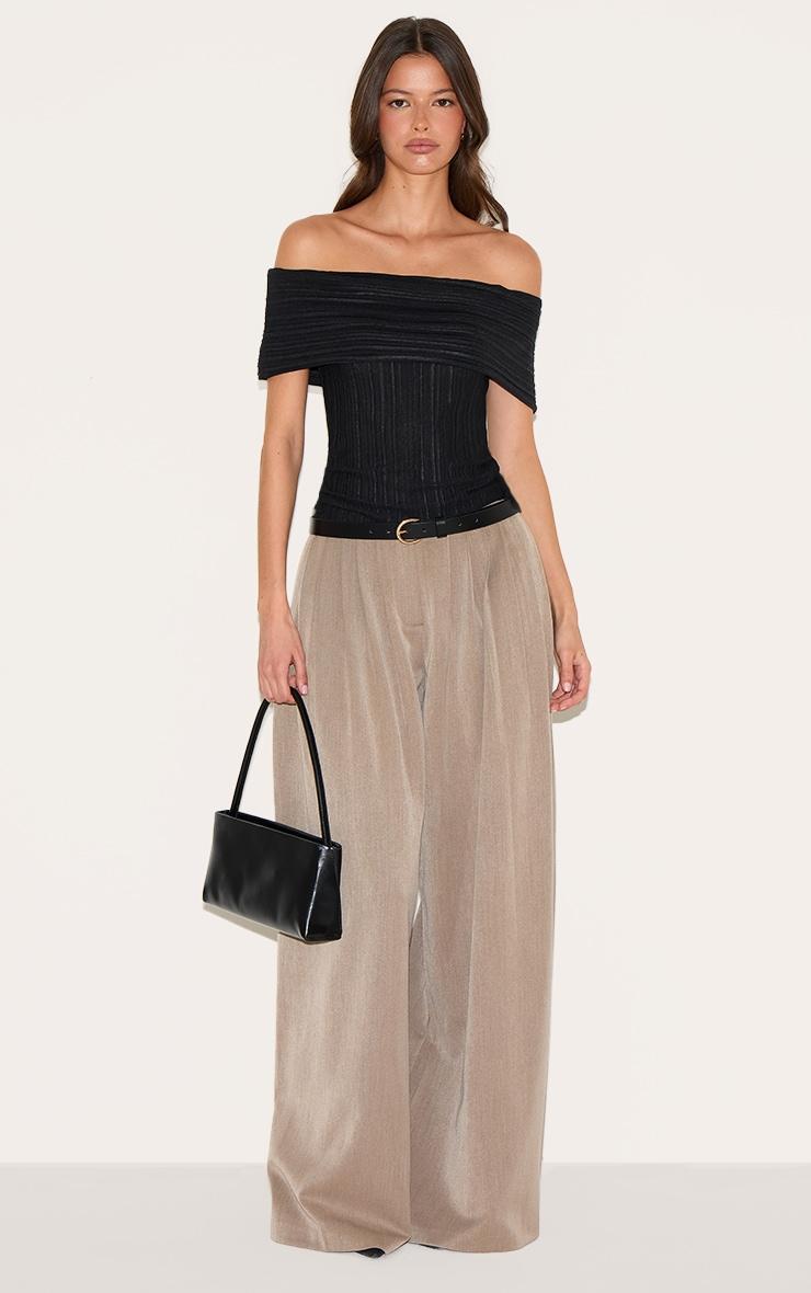 Black Rib Style Fold Over Top Product Image