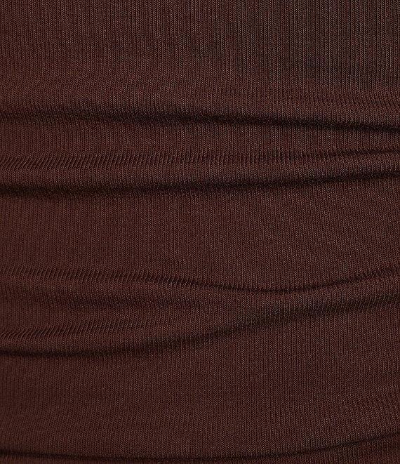 Every Ruched Knit Mock Neck Sleeveless Bodycon Midi Dress Product Image