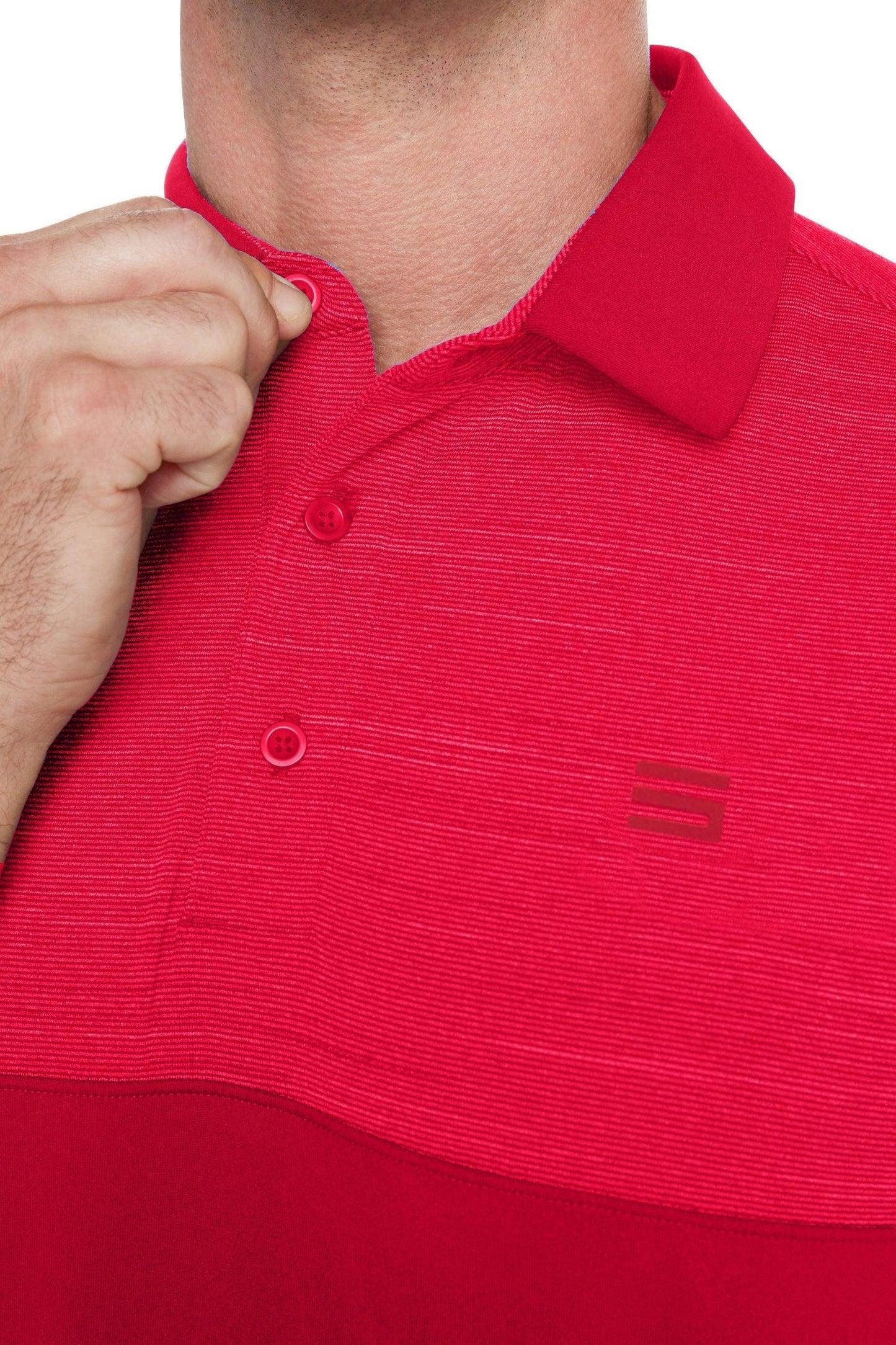 Three Sixty Six Men's Heathered Two-Tone Golf Polo Male Product Image