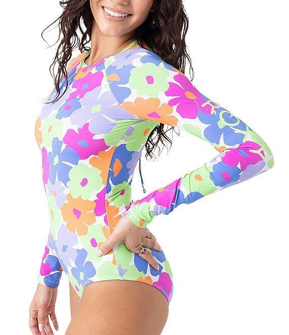 Roxy California Dreaming Onsie Crew Neck Long Sleeve Zip Back One Piece Swimsuit Product Image