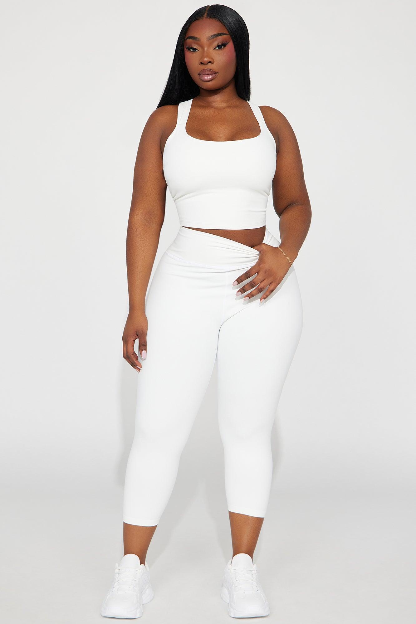 Flexibility Super Soft Capri Active Legging - White Product Image