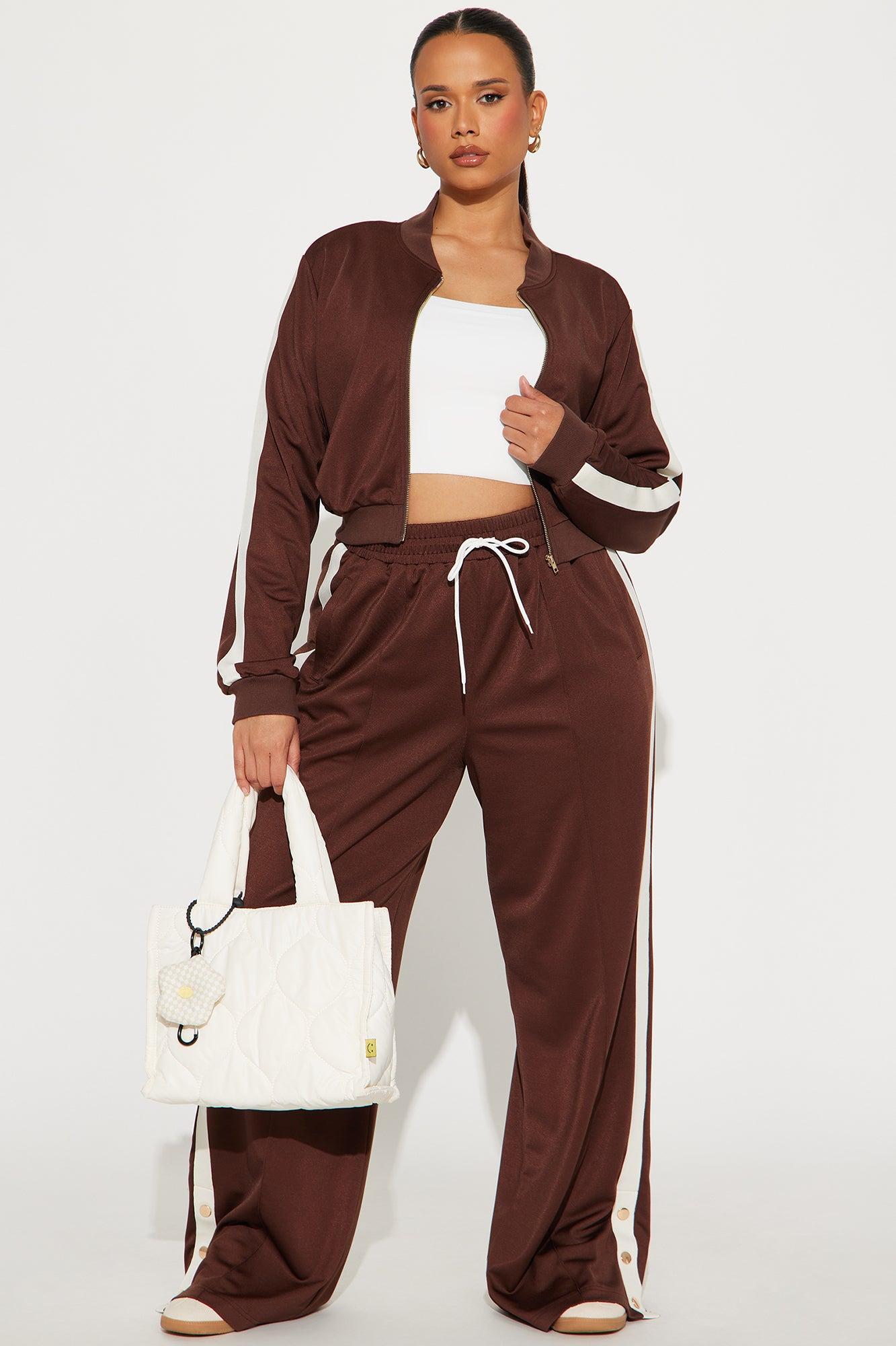 Hanging Out Later Pant Set - Chocolate Product Image
