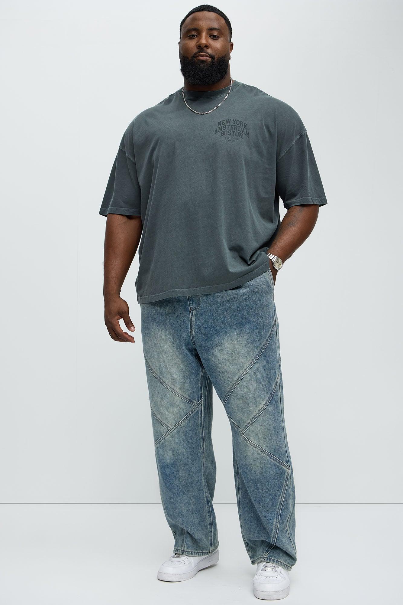 New York Studio Worldwide Oversized Short Sleeve Tee - Grey Product Image