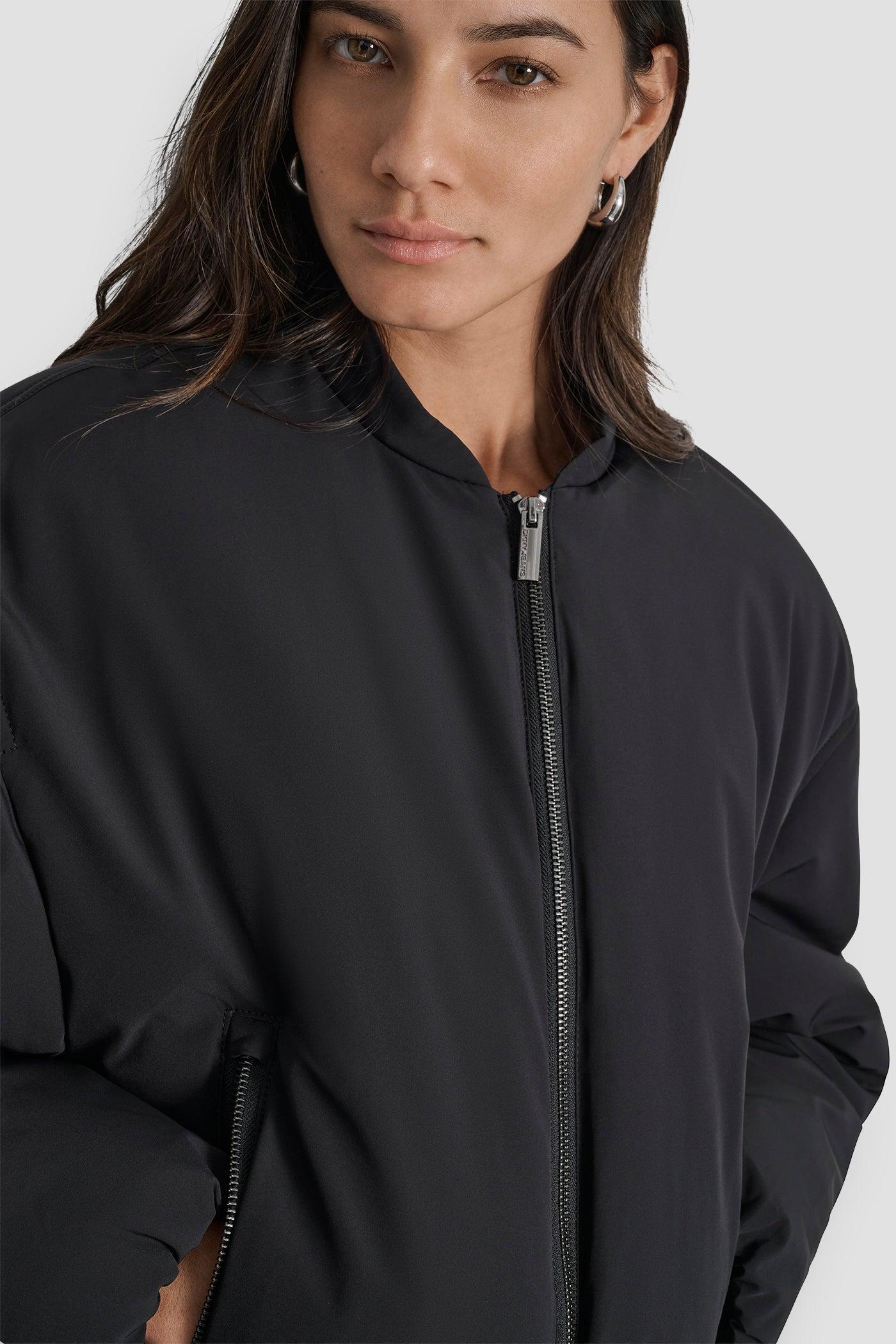 MATTE NYLON BOMBER STYLE JACKET Product Image
