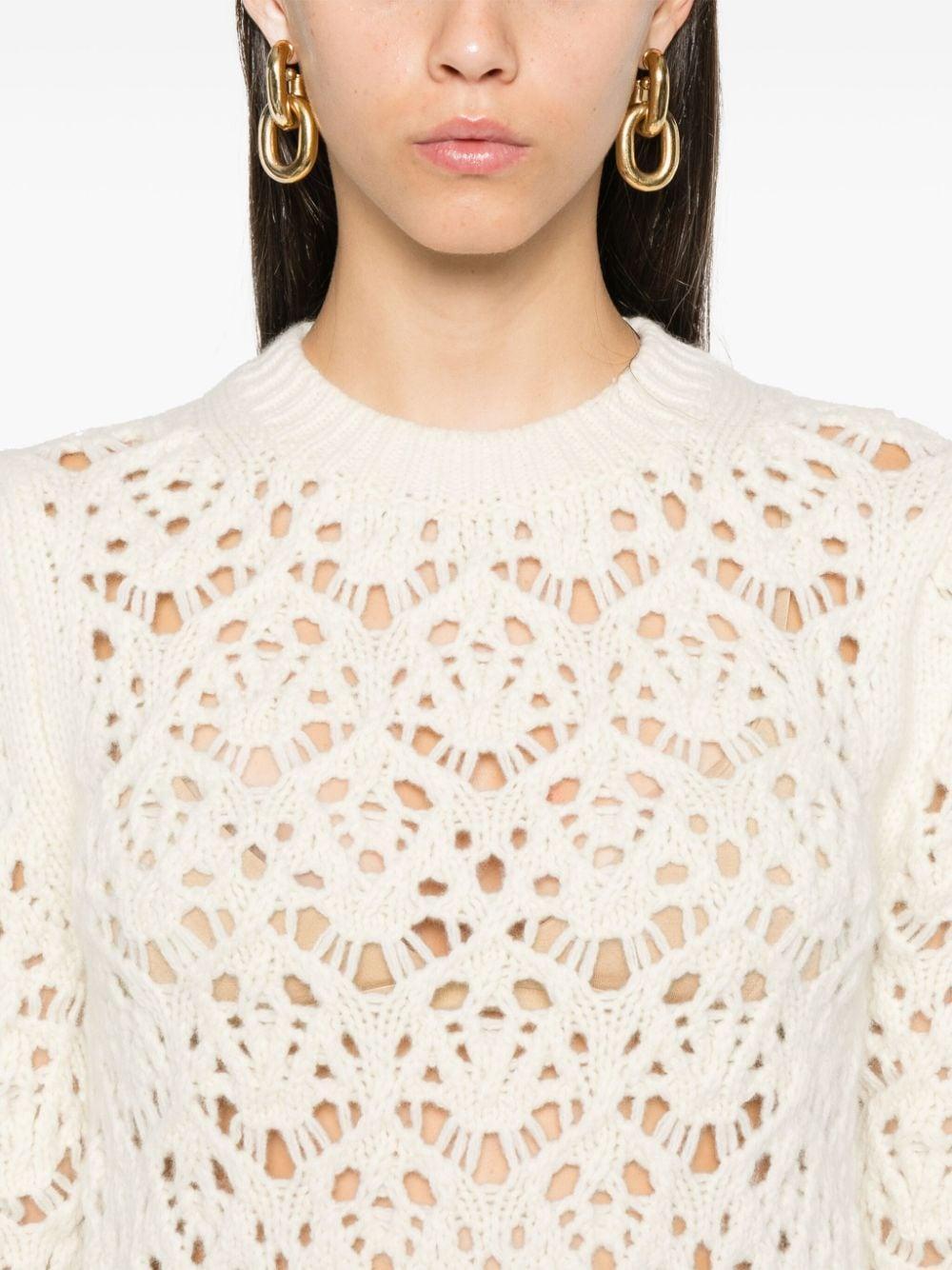 CHLOÉ Wool Knit Jumper In White Product Image