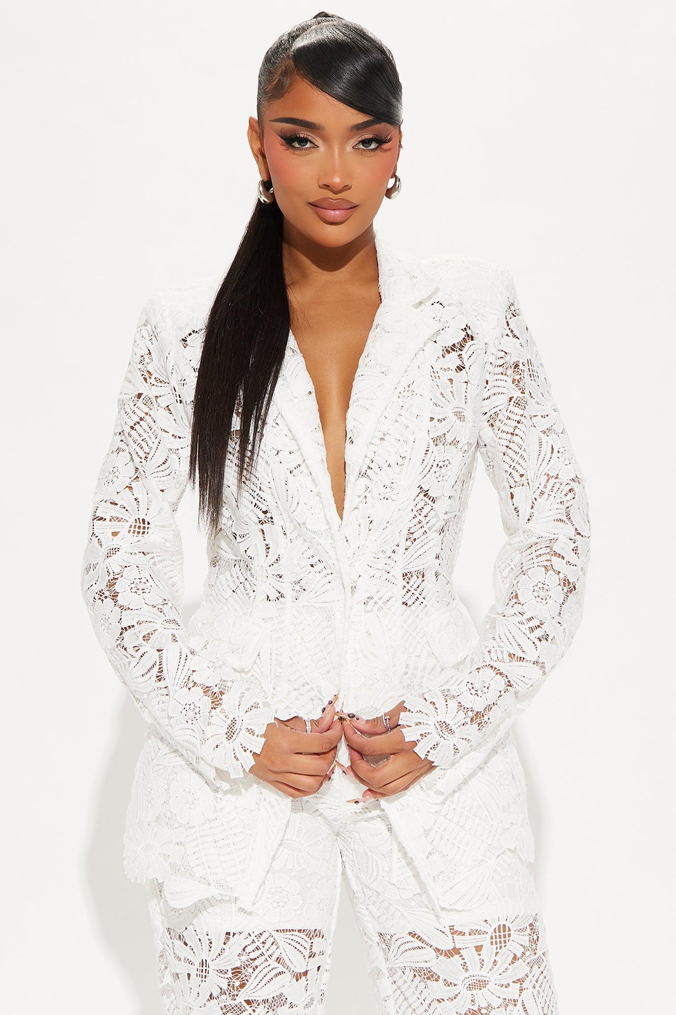 High Class Pant Set - White Product Image