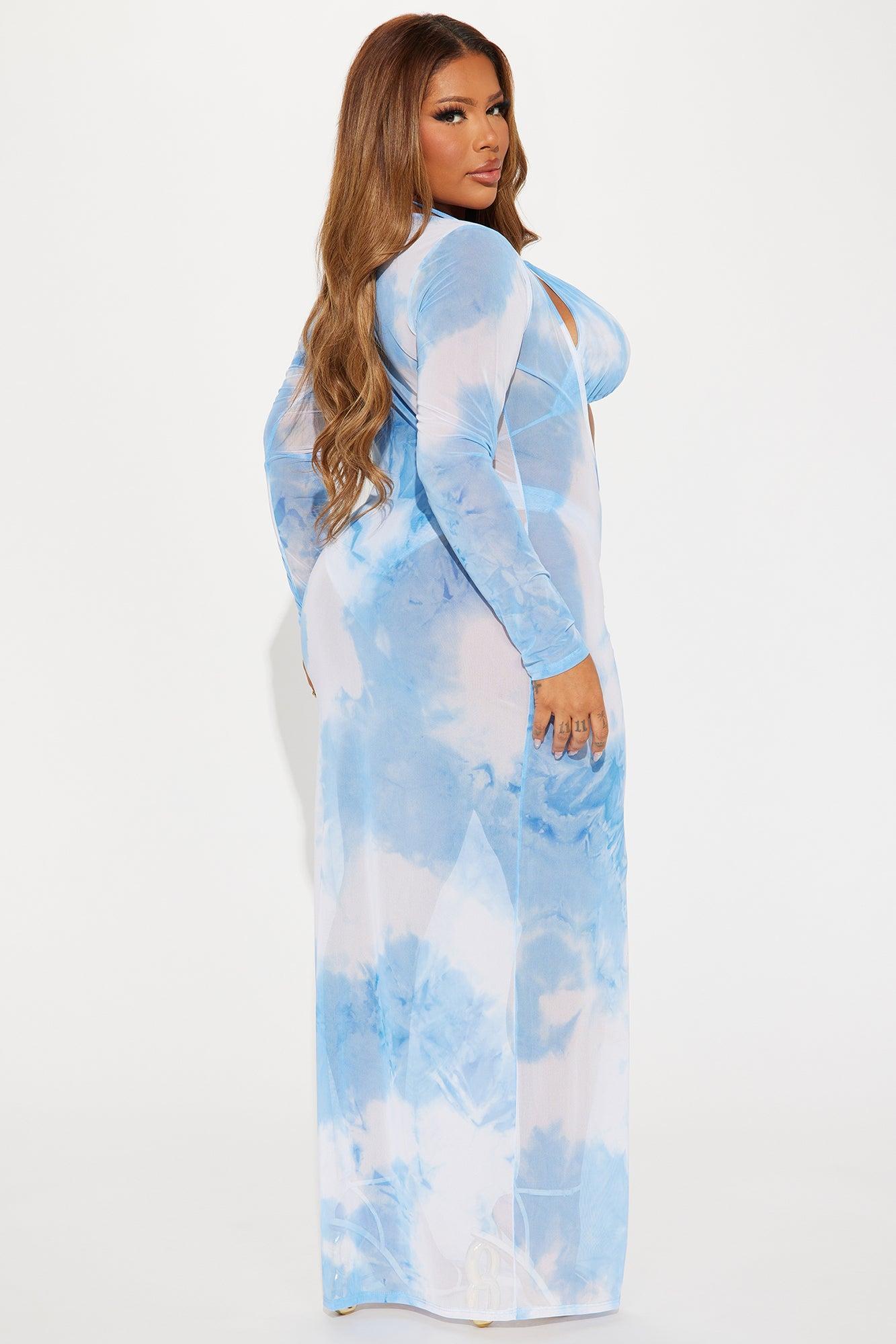 Summers In Tulum Mesh 3 Piece Sunsuit Set - Blue/combo Product Image