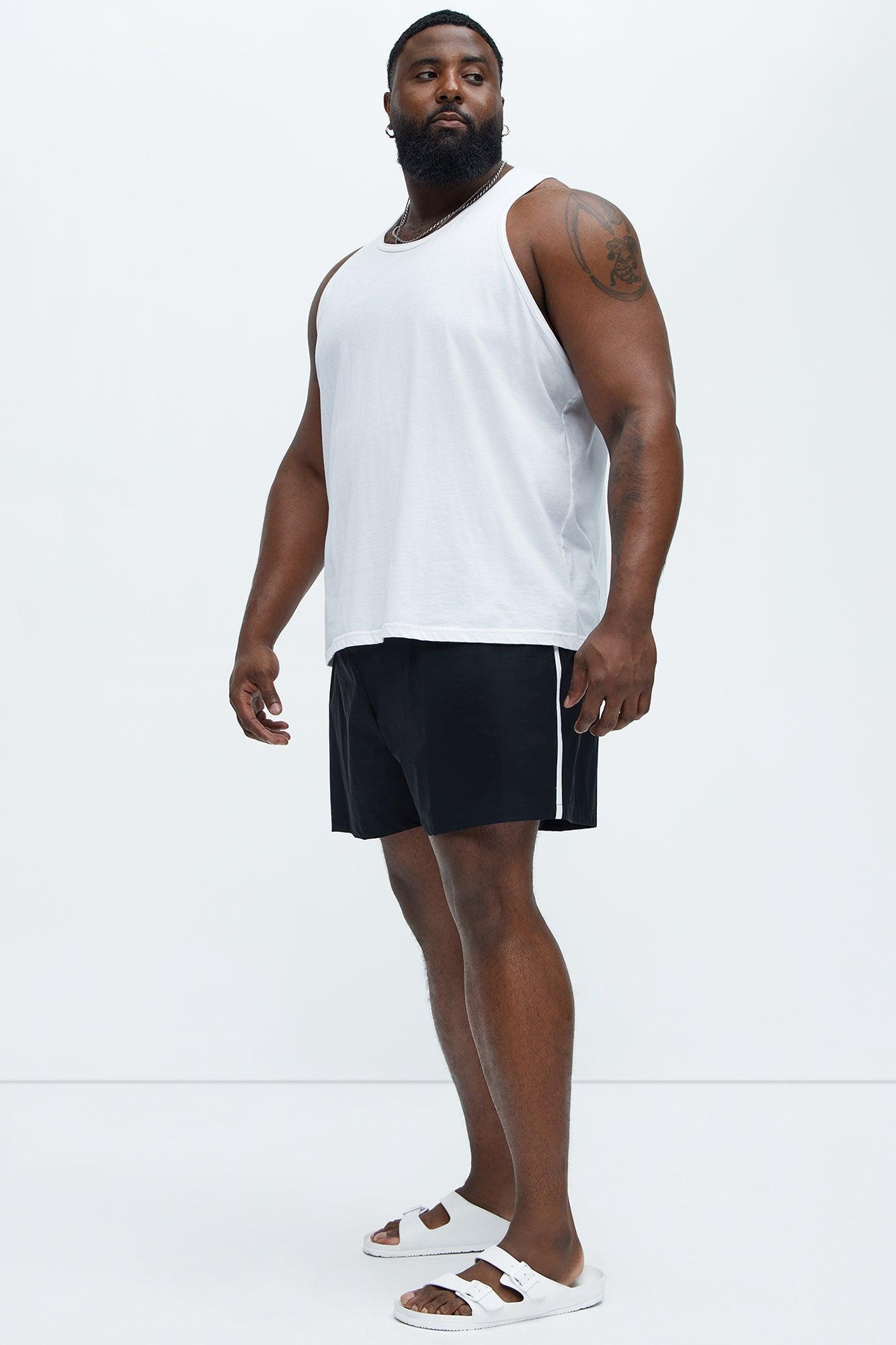 Side Taping Swim Mid Trunk - Black Product Image