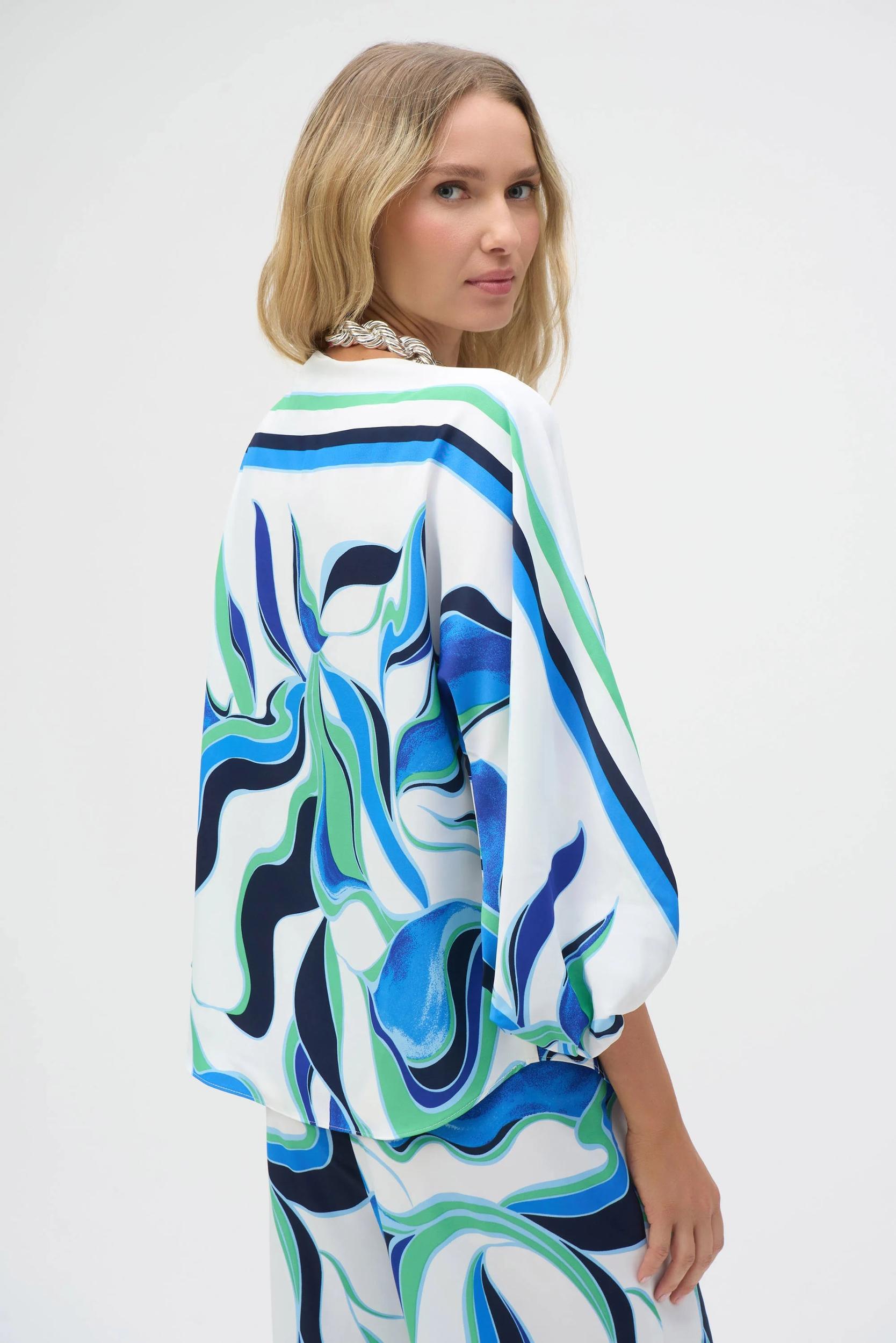 Woven Abstract Print Boxy Top Product Image