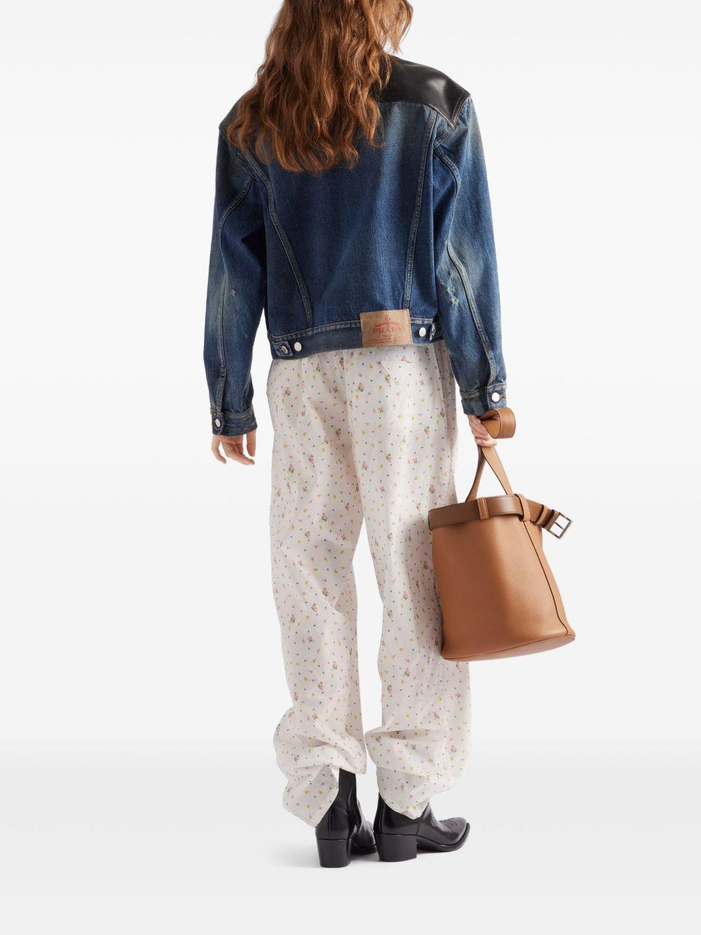 panelled denim jacket Product Image