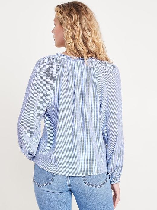 Ruffled Split-Neck Top Product Image