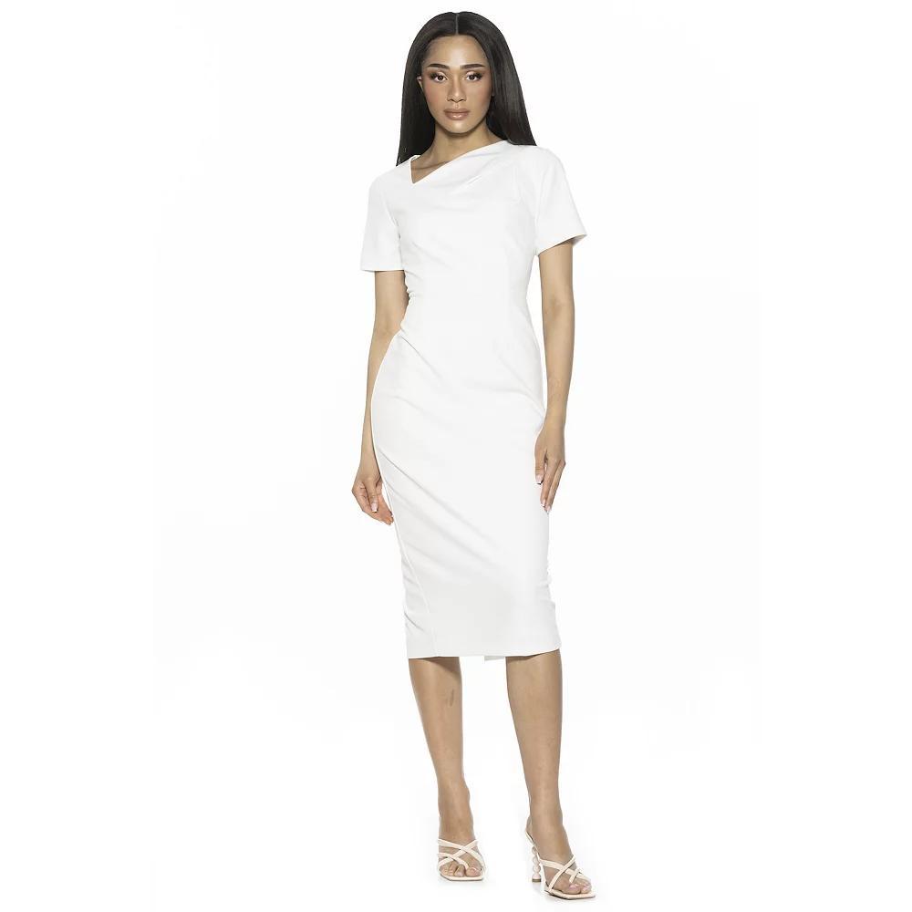 Women's ALEXIA ADMOR Angelica Asymmetric Short Sleeve Sheath Dress,  Product Image