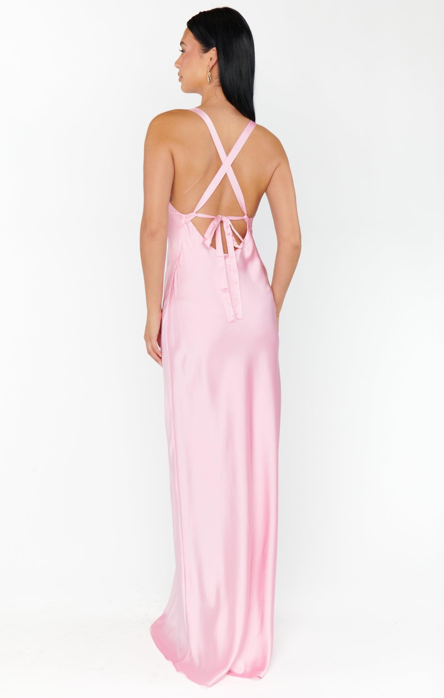 Anderson Maxi Dress ~ Light Pink Luxe Satin Product Image