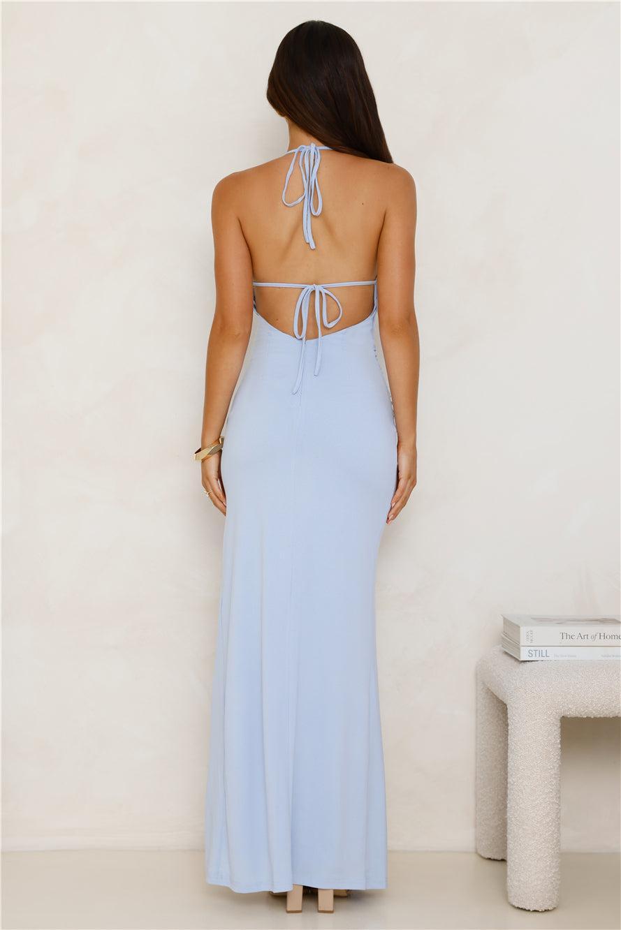 Art Of Attraction Halter Maxi Dress Blue Product Image
