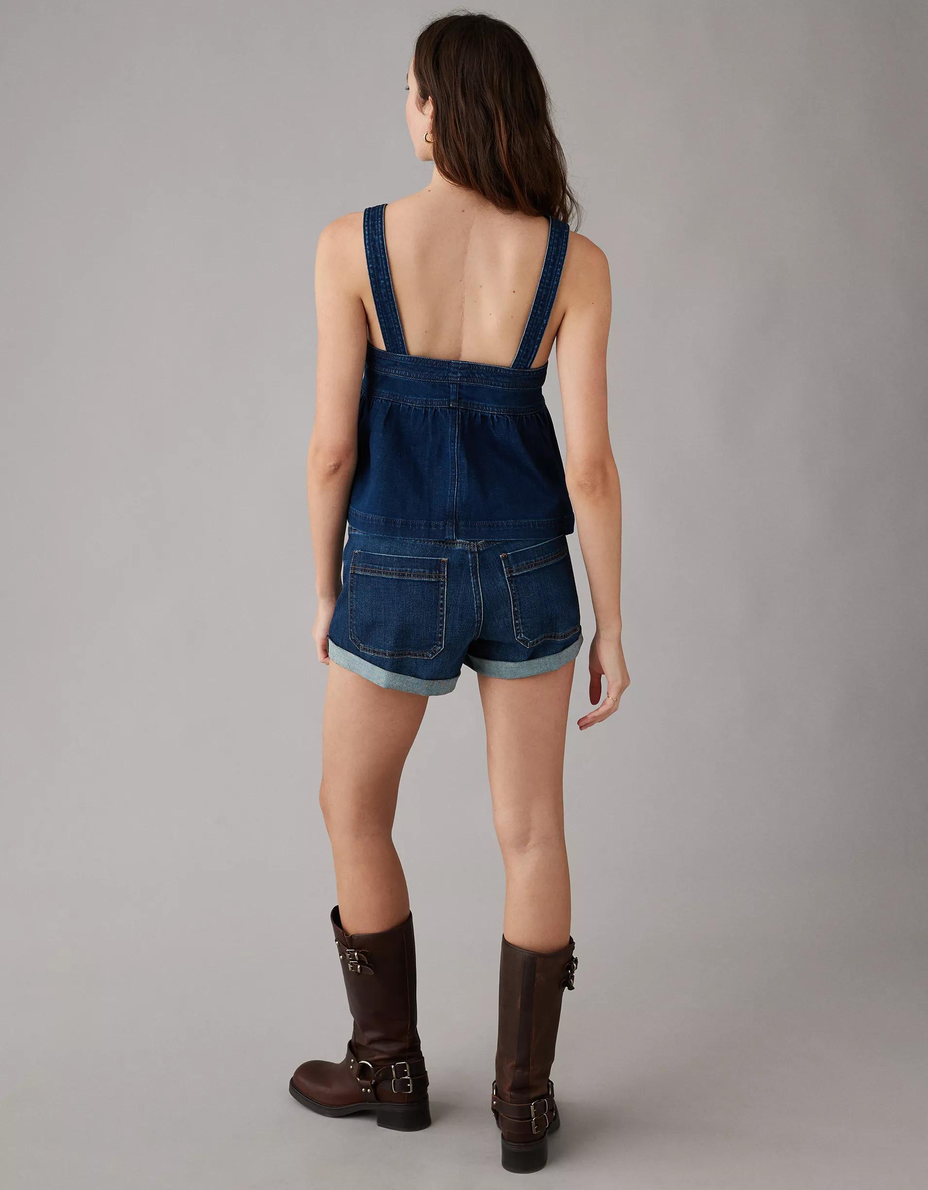 AE Sleeveless Denim Babydoll Top Product Image