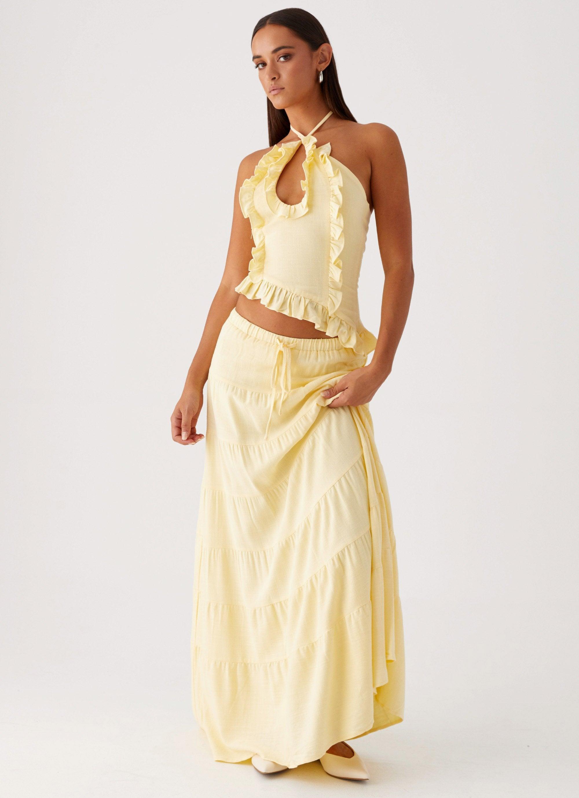 Mariella Linen Top - Yellow Product Image