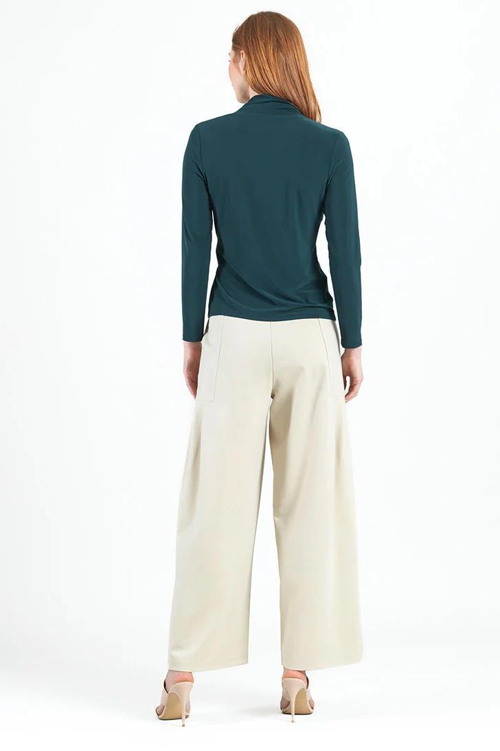 V-Neck Draped Pleat Top Product Image