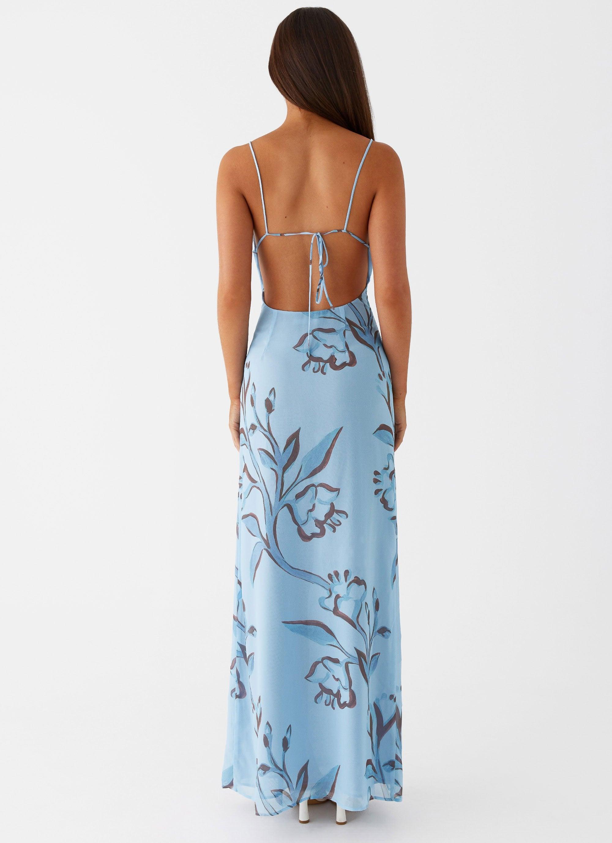 Felicia Daisy Maxi Dress - Blue Floral Product Image