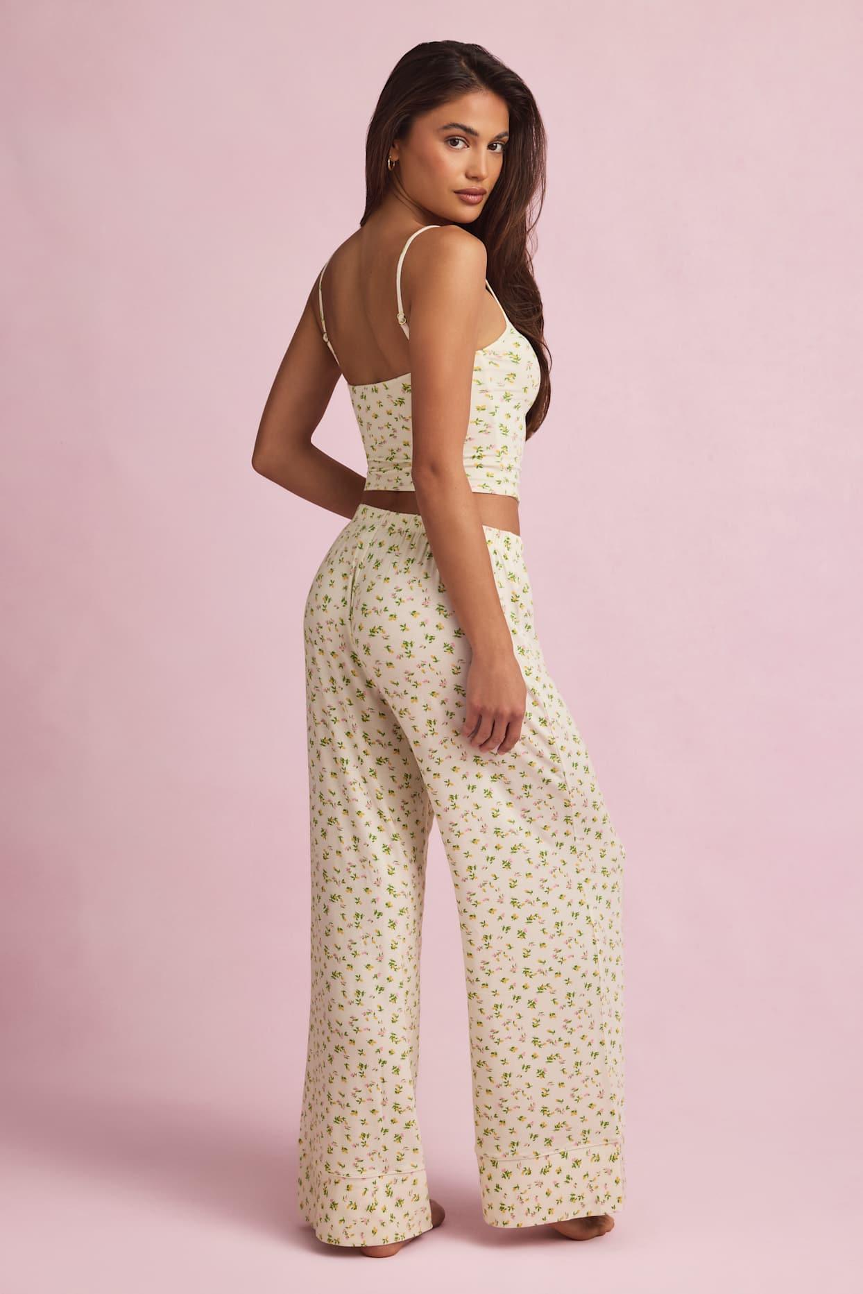 Modal Mid-Rise Pyjama Trousers in Lemon Print Product Image