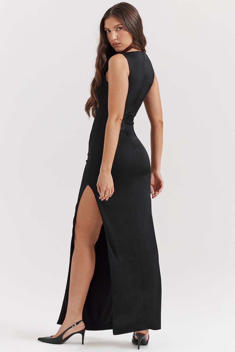 Filomena Black Maxi Dress Product Image