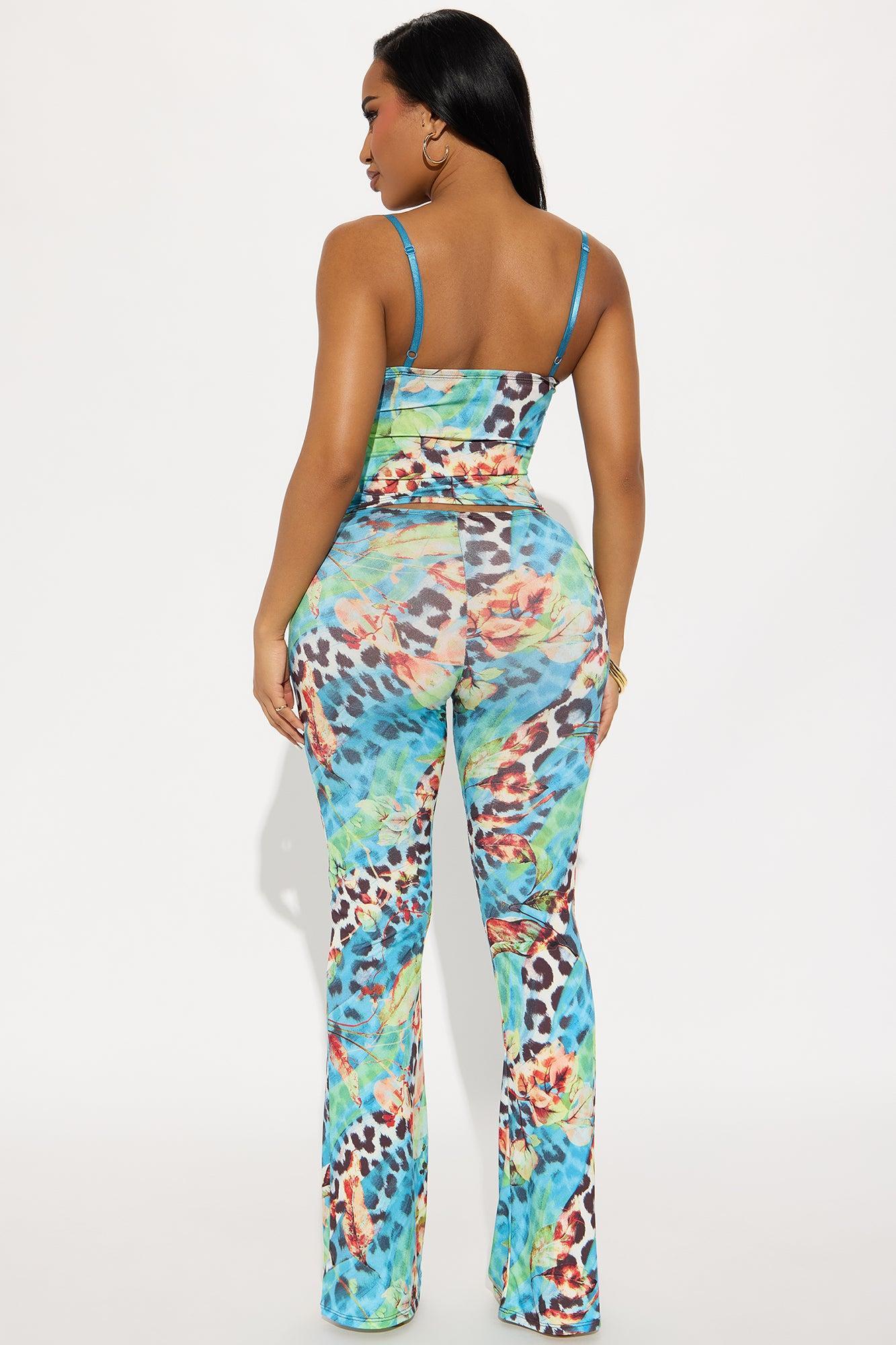 My Happy Place Pant Set - Blue/combo Product Image