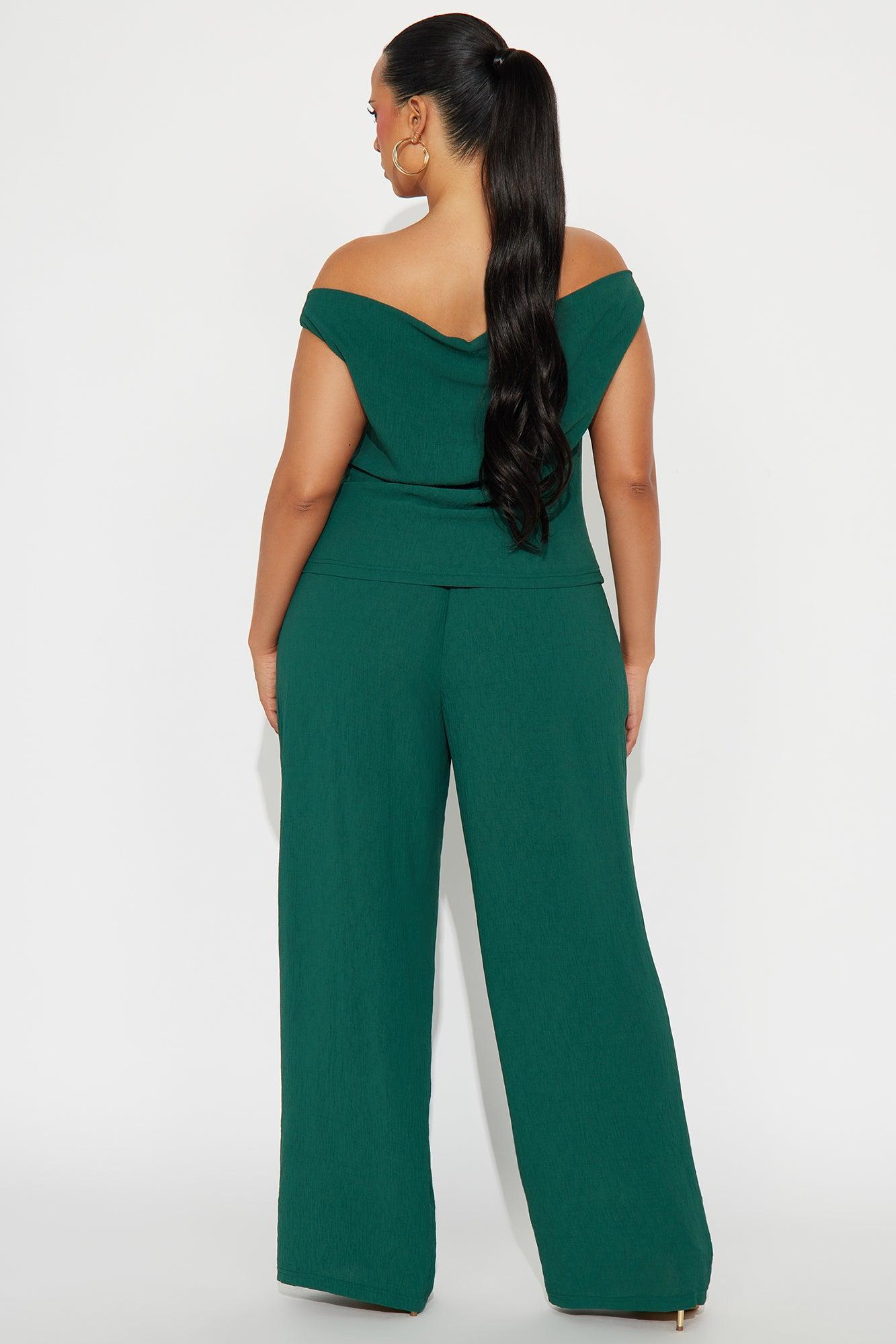 Ana Off Shoulder Pant Set - Hunter Female Product Image