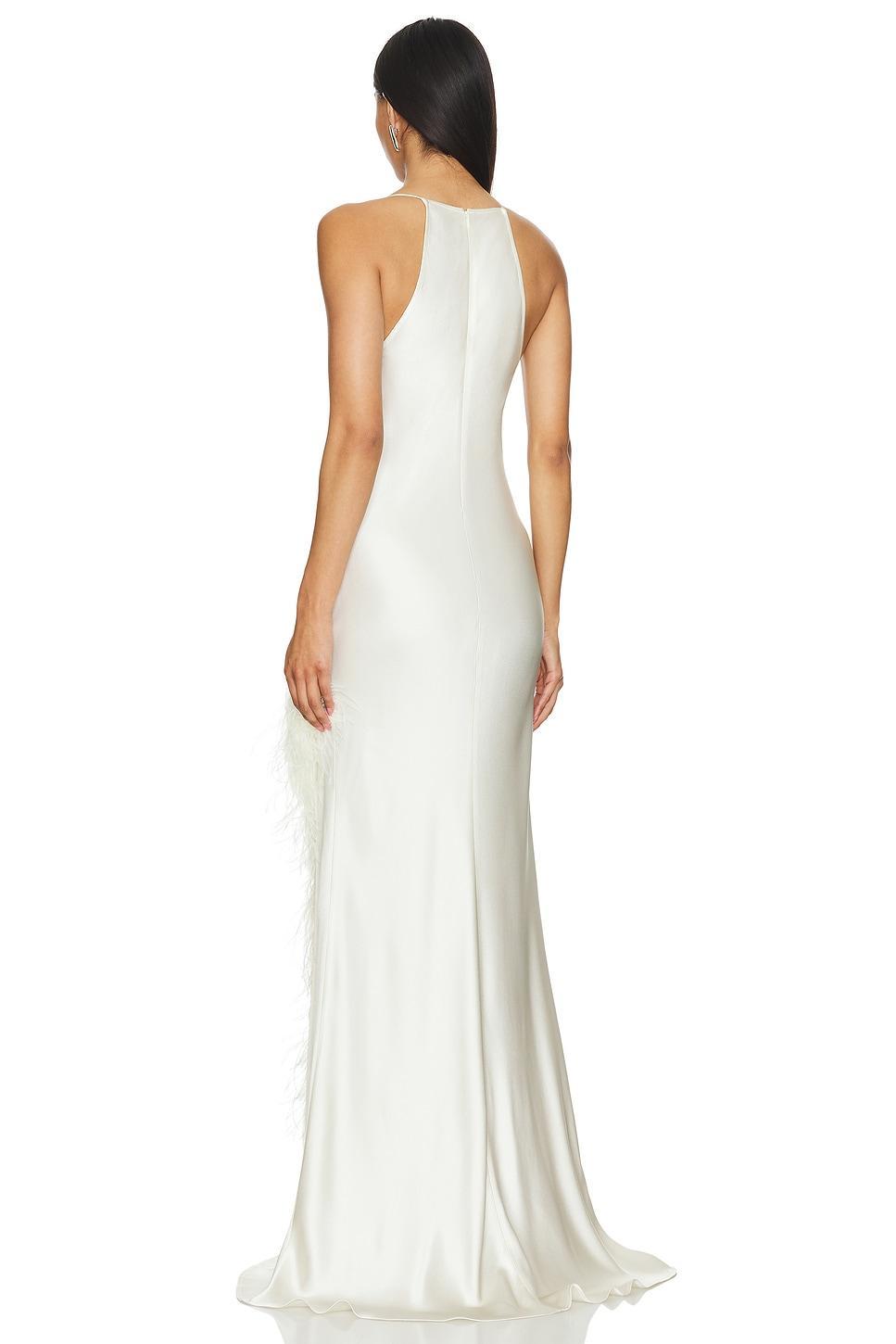 Cowl Neck Gown With Ostrich Feathers Lapointe Product Image