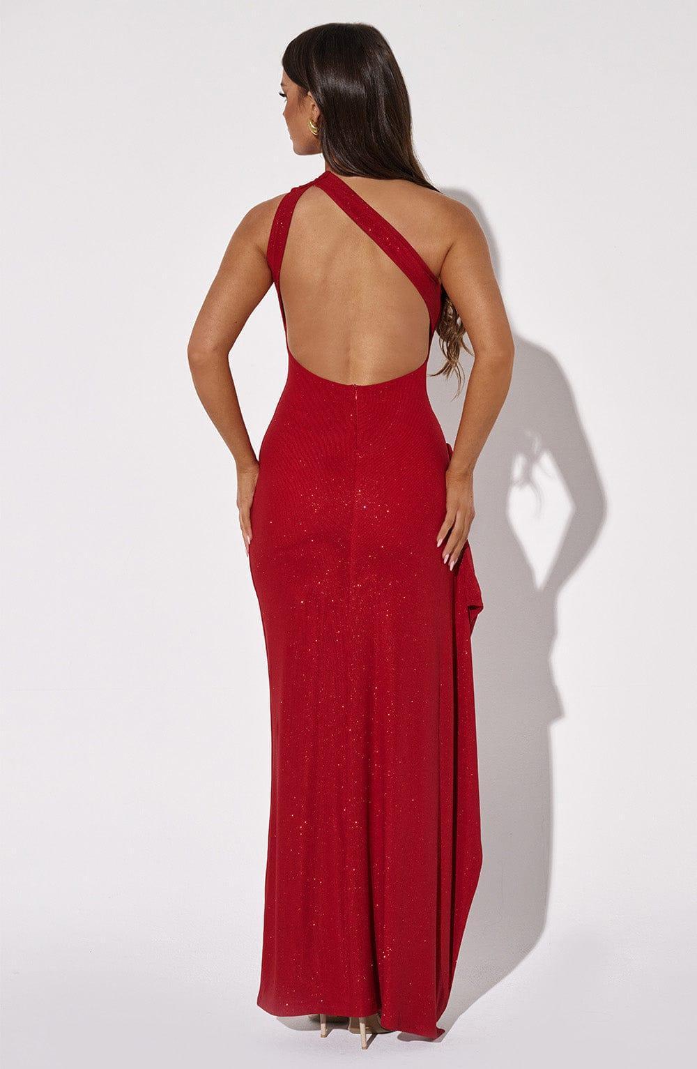 Genevieve Maxi Dress - Red Sparkle Product Image