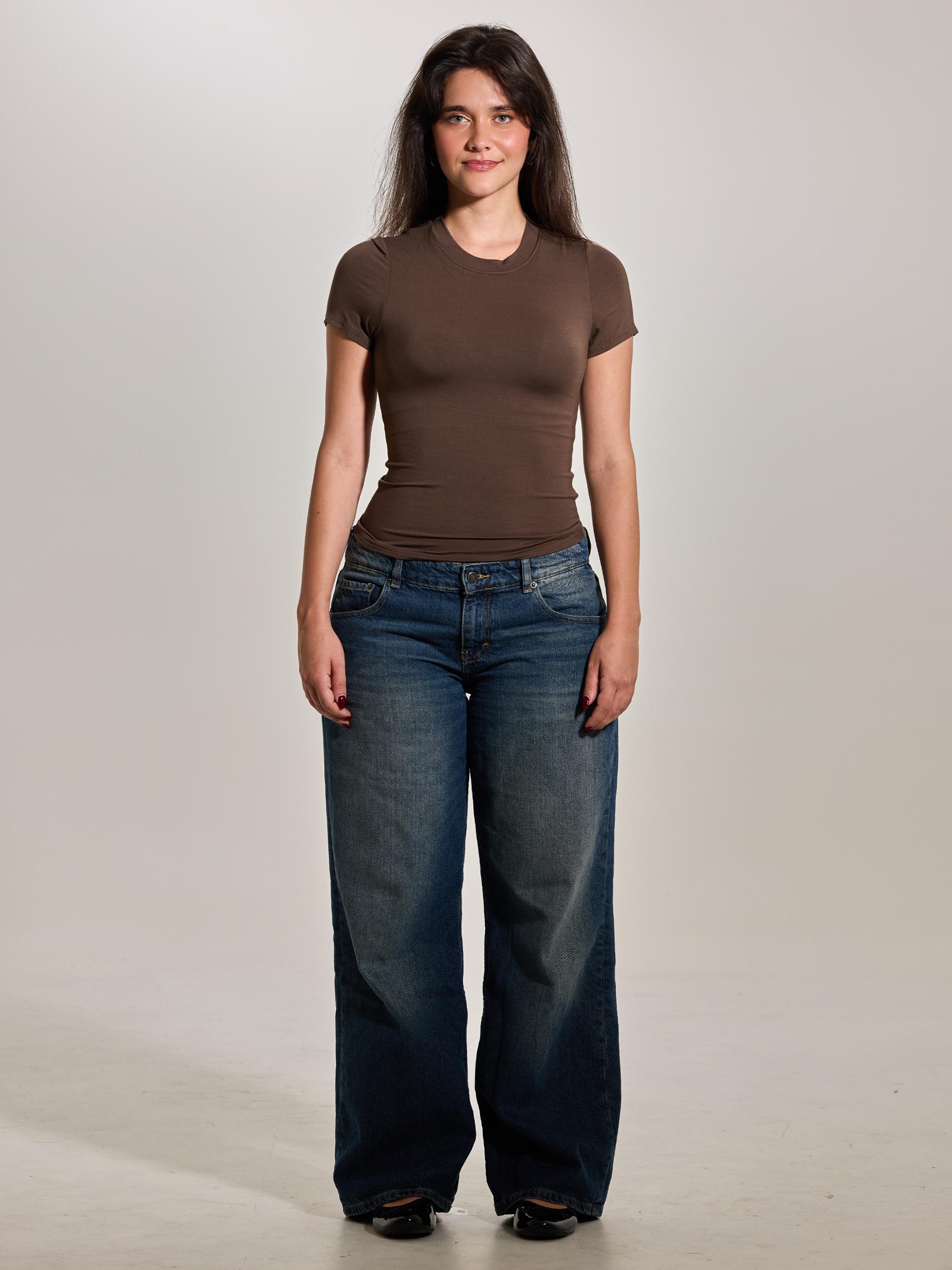 Solid Crew Neck Braless T-Shirt Product Image