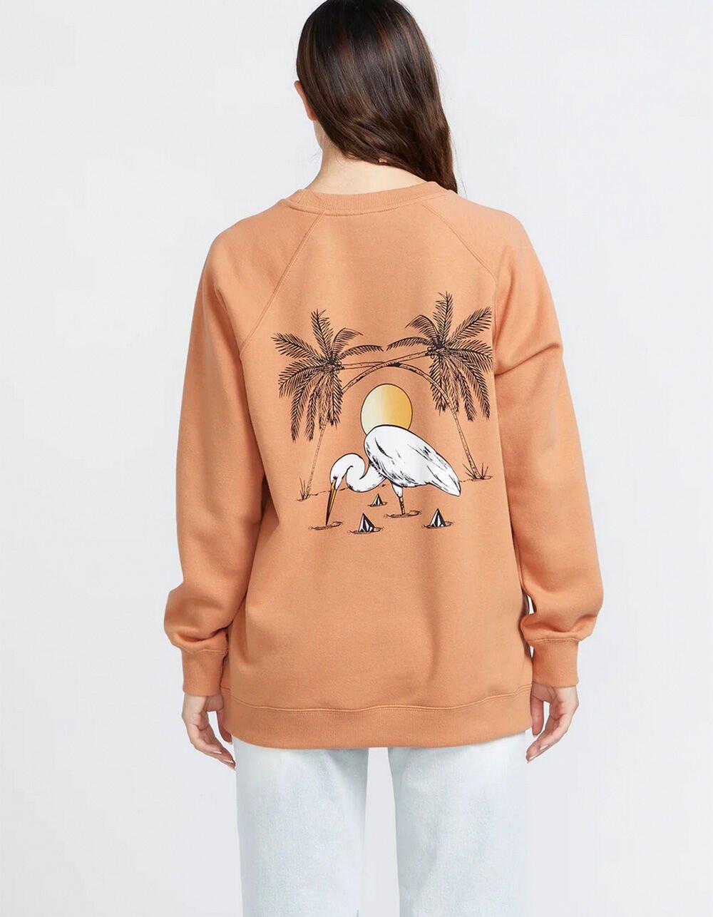 VOLCOM Stone Magic Womens Boyfriend Crewneck Sweatshirt - ORANGE Product Image