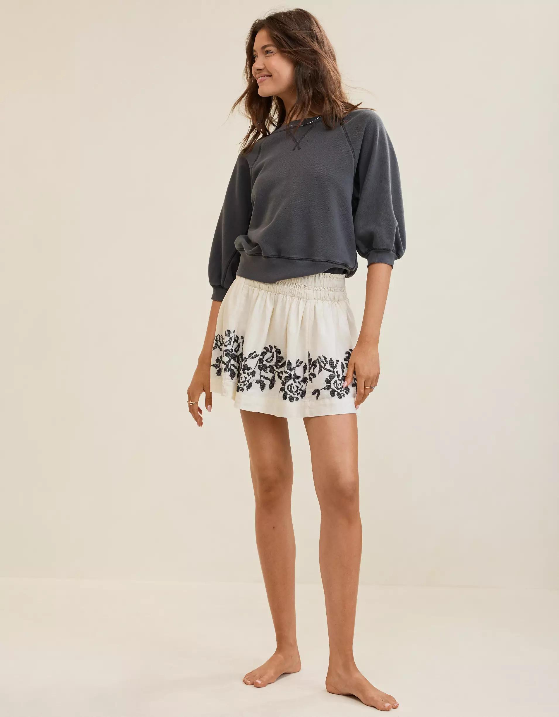 Aerie Embroidered Mini Skirt Product Image