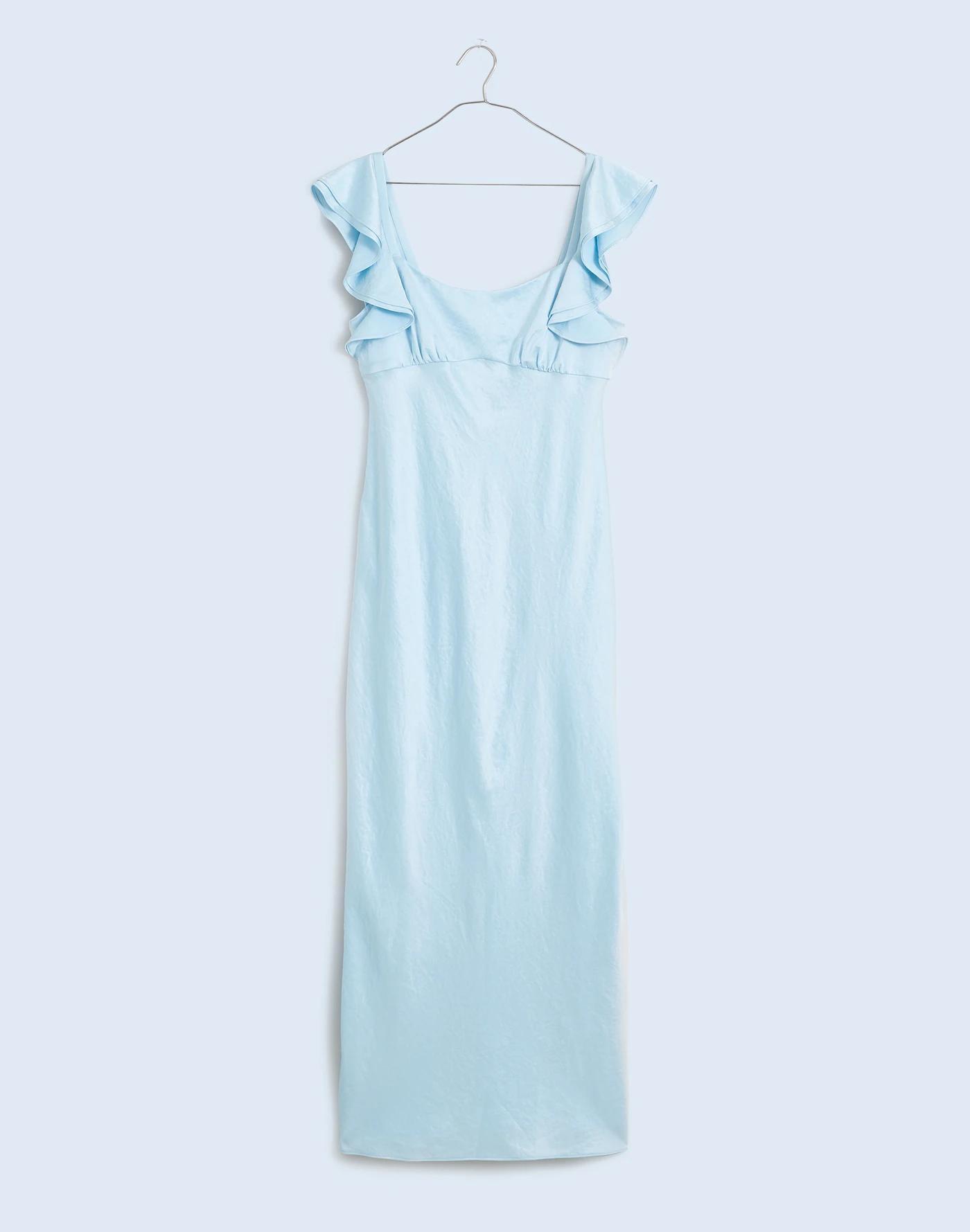 Flutter-Sleeve Maxi Slip Dress Product Image