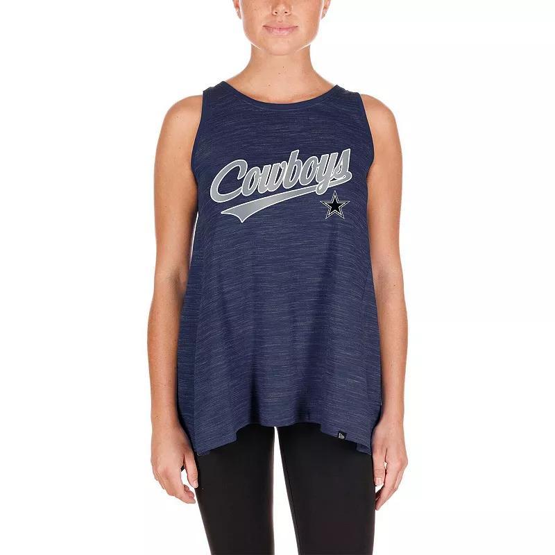 Women's New Era Navy Dallas Cowboys Space-Dye Active Tank Top, Size: Large, Blue Product Image