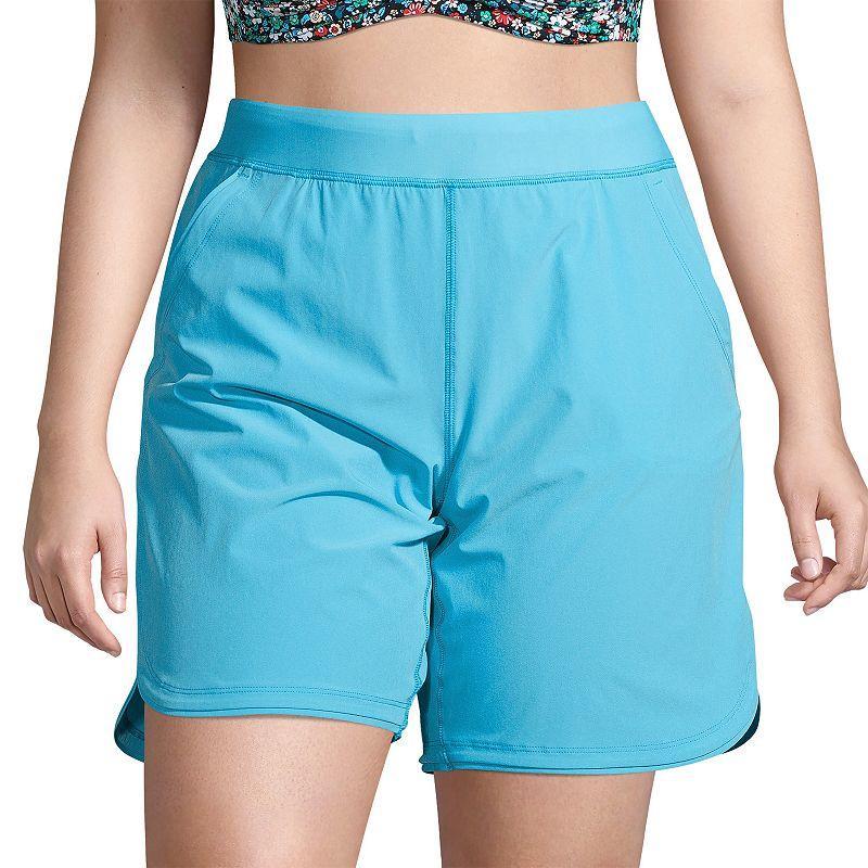 Plus Size Lands End 9 Quick Dry Swim Board Shorts With Panty, Womens Product Image