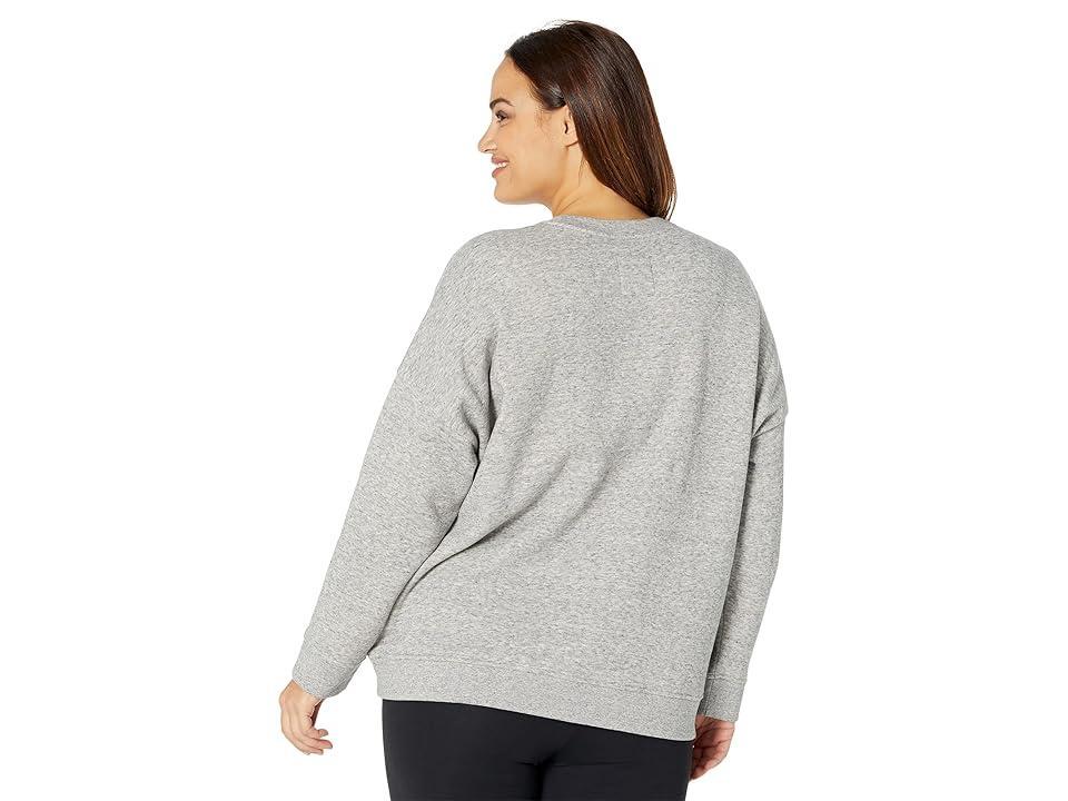 Madewell Plus Size MWL Foundational Fleece Classic Crew Neck Graphic Sweatshirt (Heather Pepper) Women's Clothing Product Image