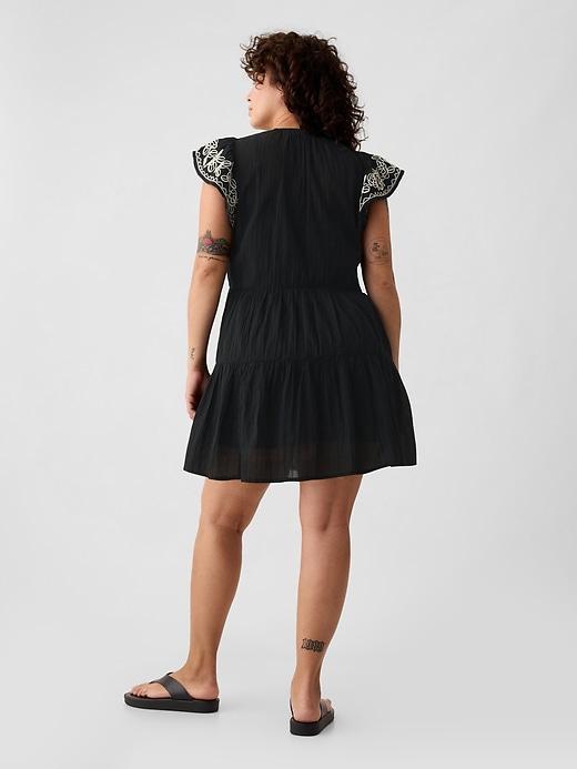 Crinkle Gauze Embroidered Mini Dress Product Image