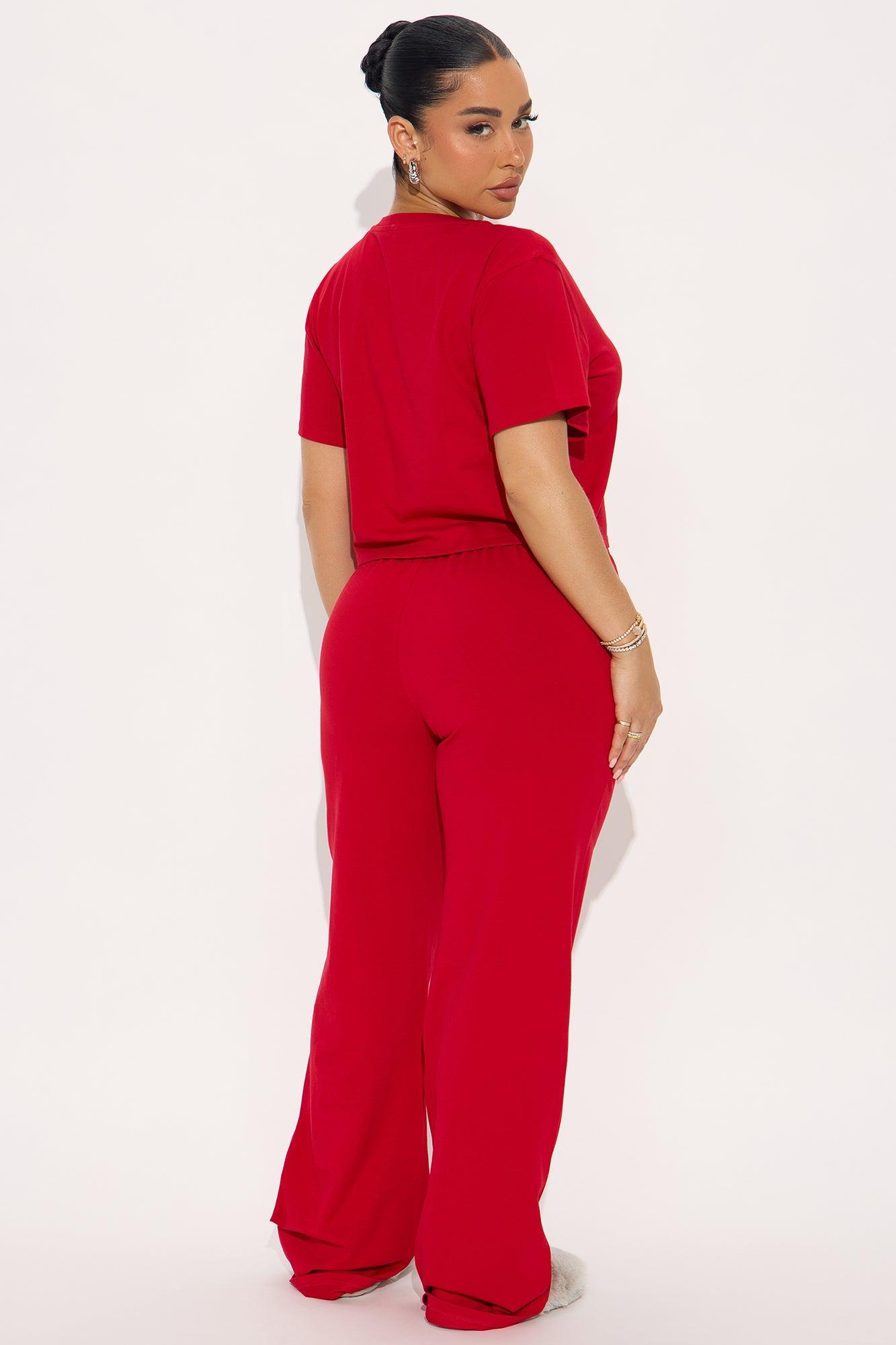 FN Mood PJ Pant Set - Red Female Product Image