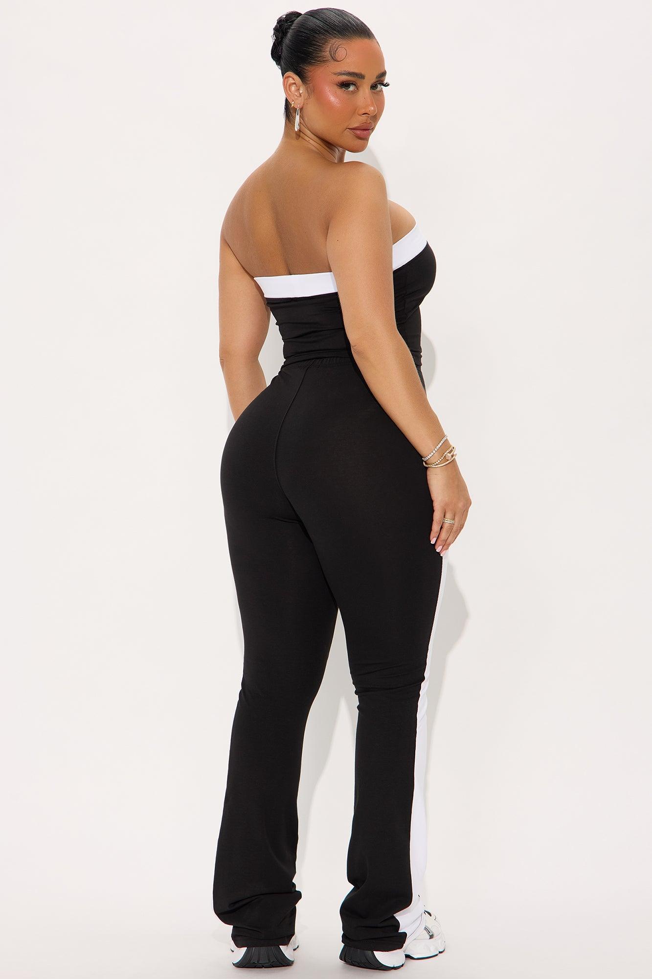 On The Move Pant Set - Black/White Product Image