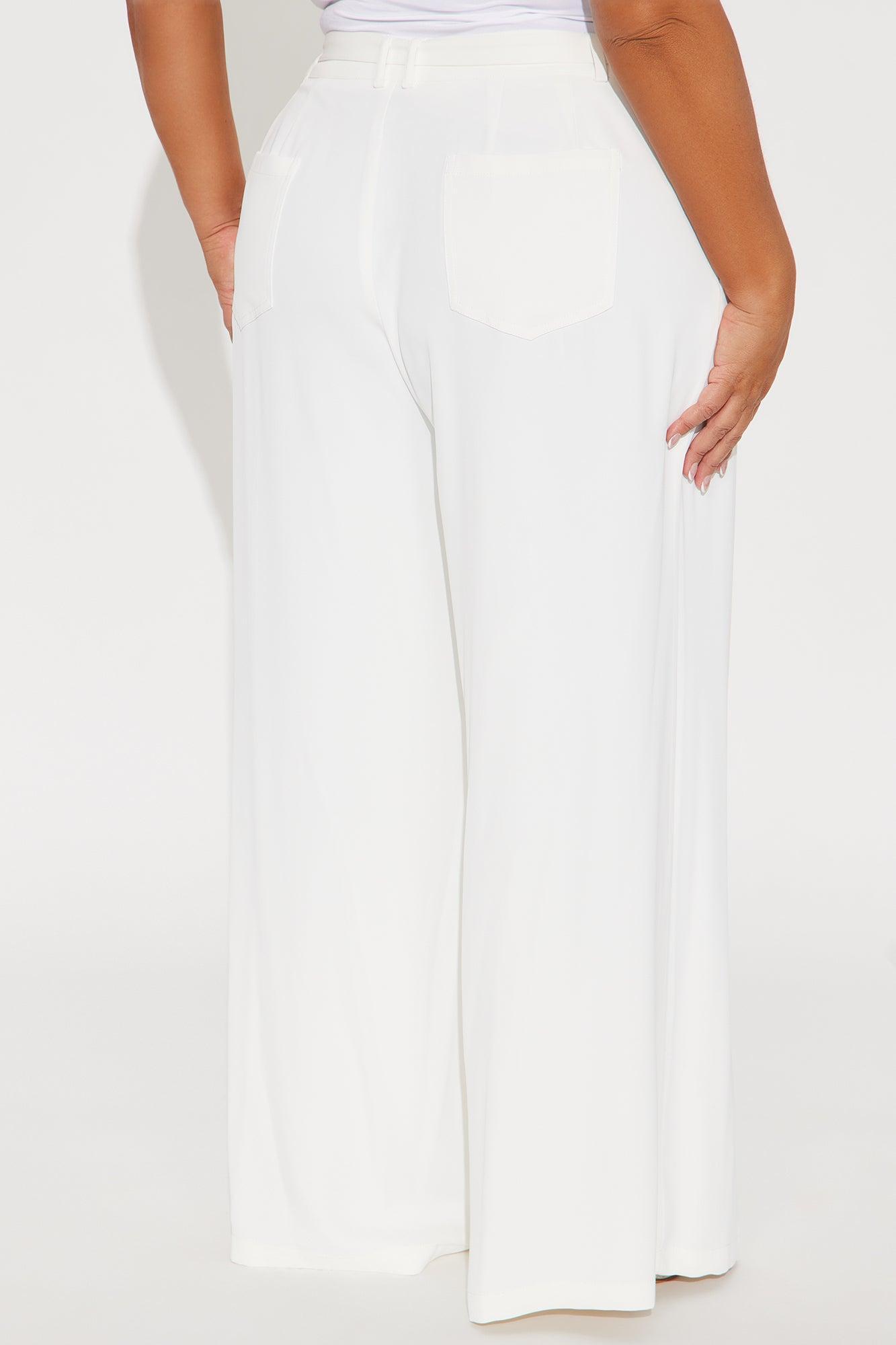 Selina Wide Leg Trouser - Ivory Product Image