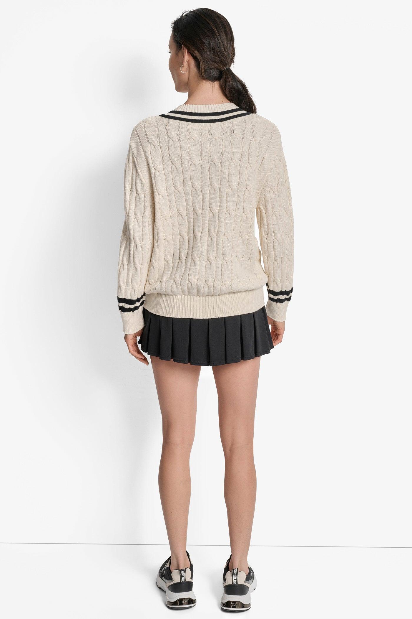CABLE-KNIT TIPPED SWEATER Product Image