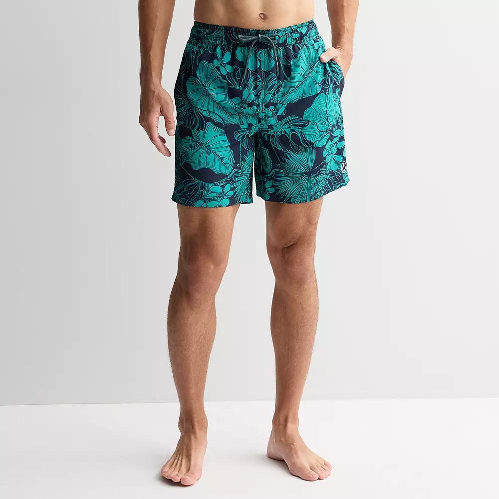 Men's Trinity Coast 7" Sportliner Swim Trunks, Size: Small 7 INCH, Navy Blue Product Image